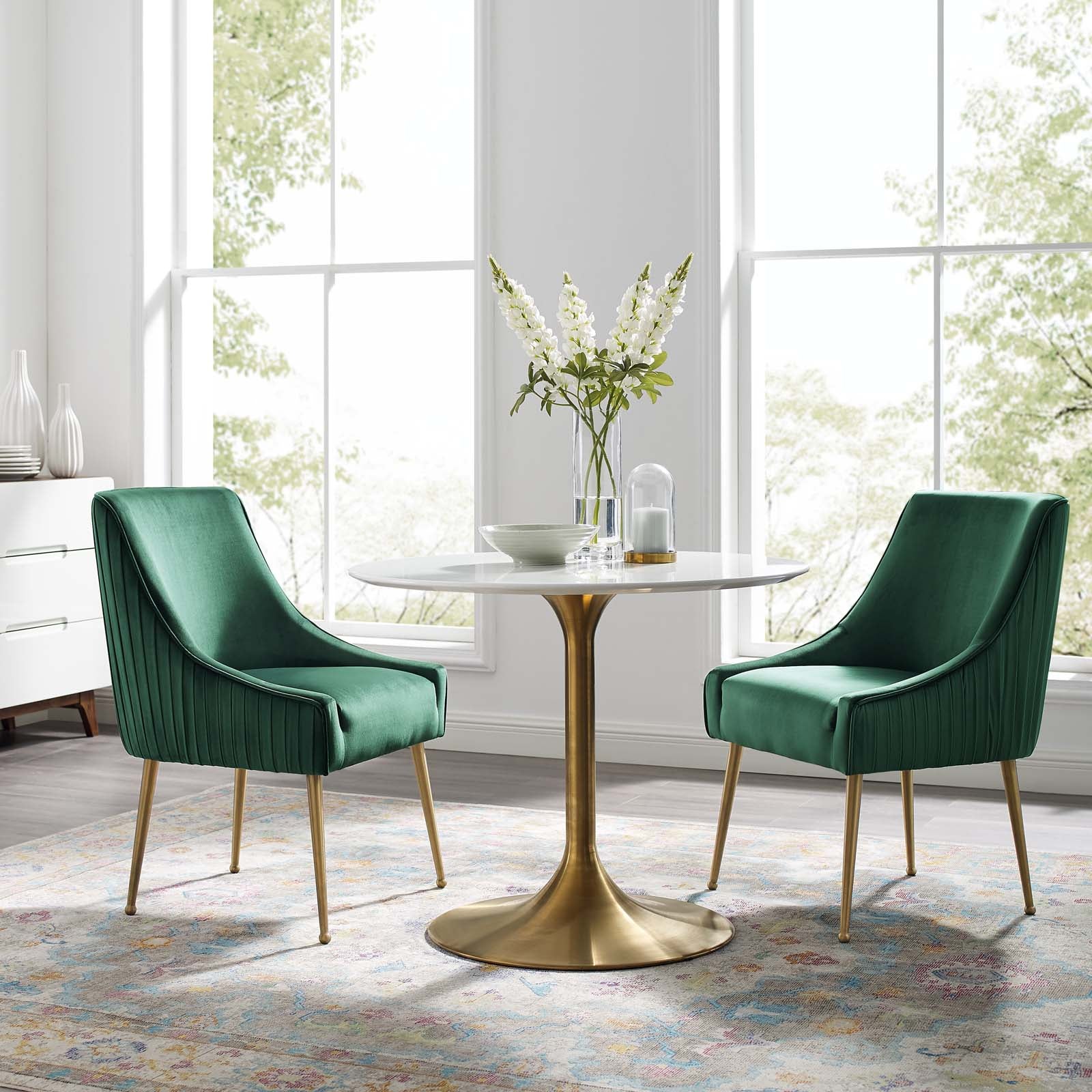 Emerald green best sale dining set