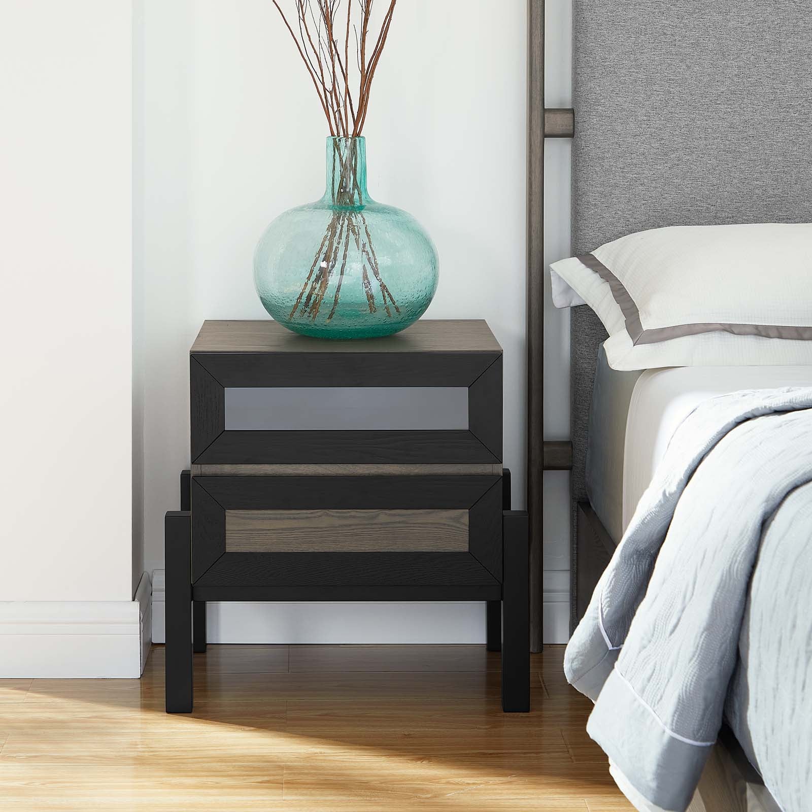 Modway Dylan Nightstand, Walnut Gray