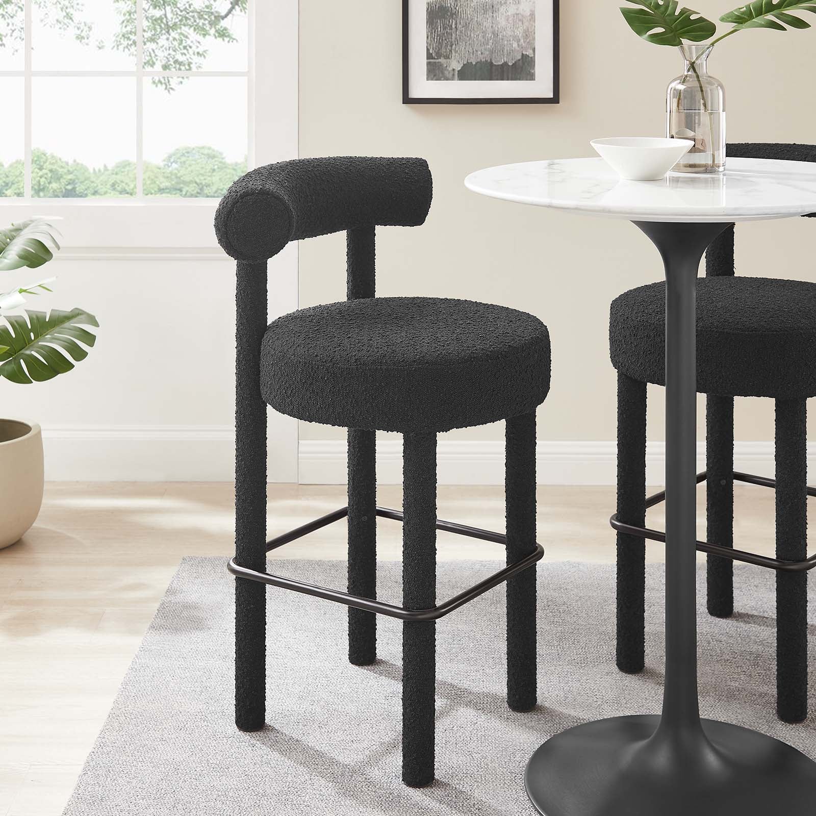 Toulouse Boucle Fabric Bar Stool - East Shore Modern Home Furnishings