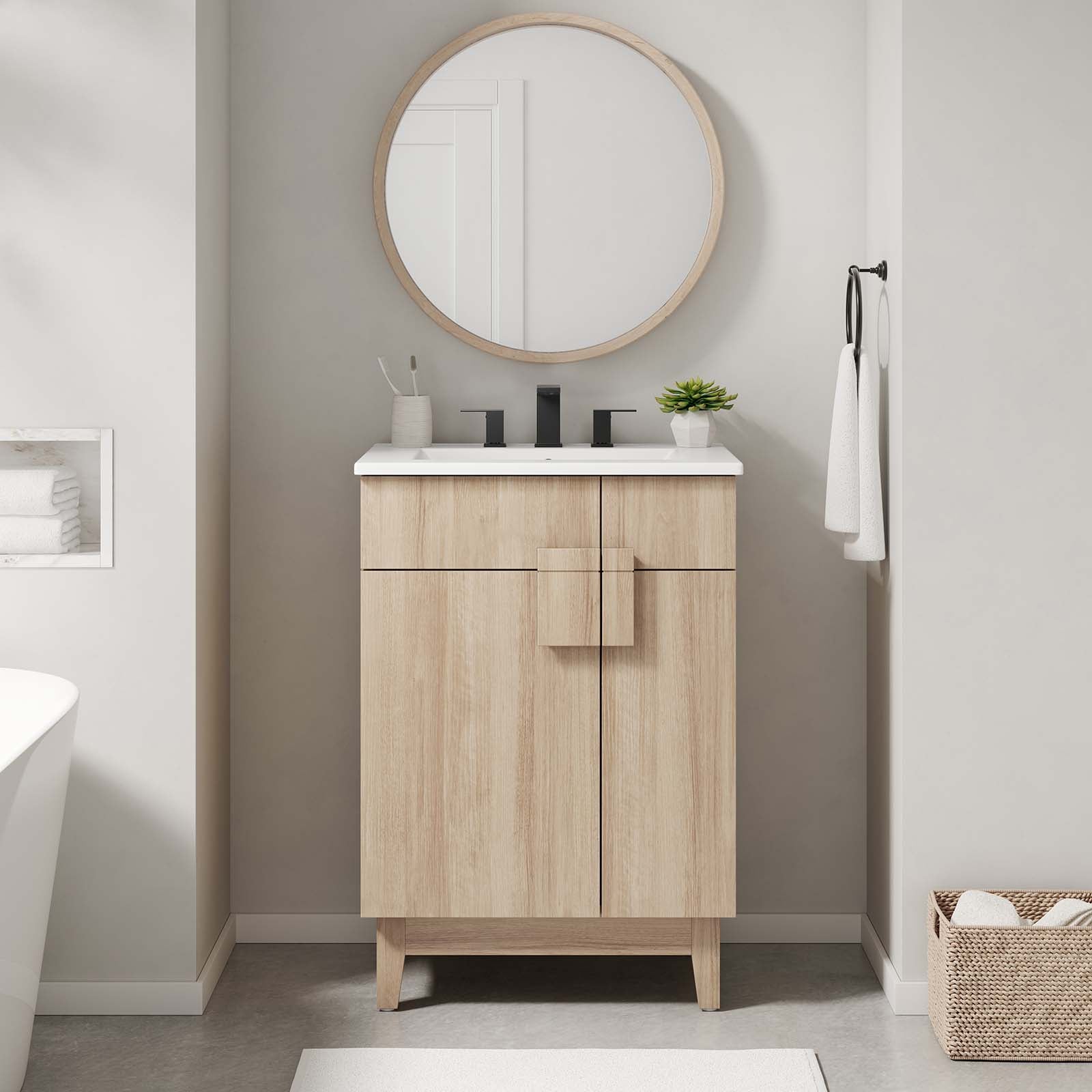 Miles 24” Bathroom Vanity Cabinet (Sink Basin Not Included) - East Shore Modern Home Furnishings