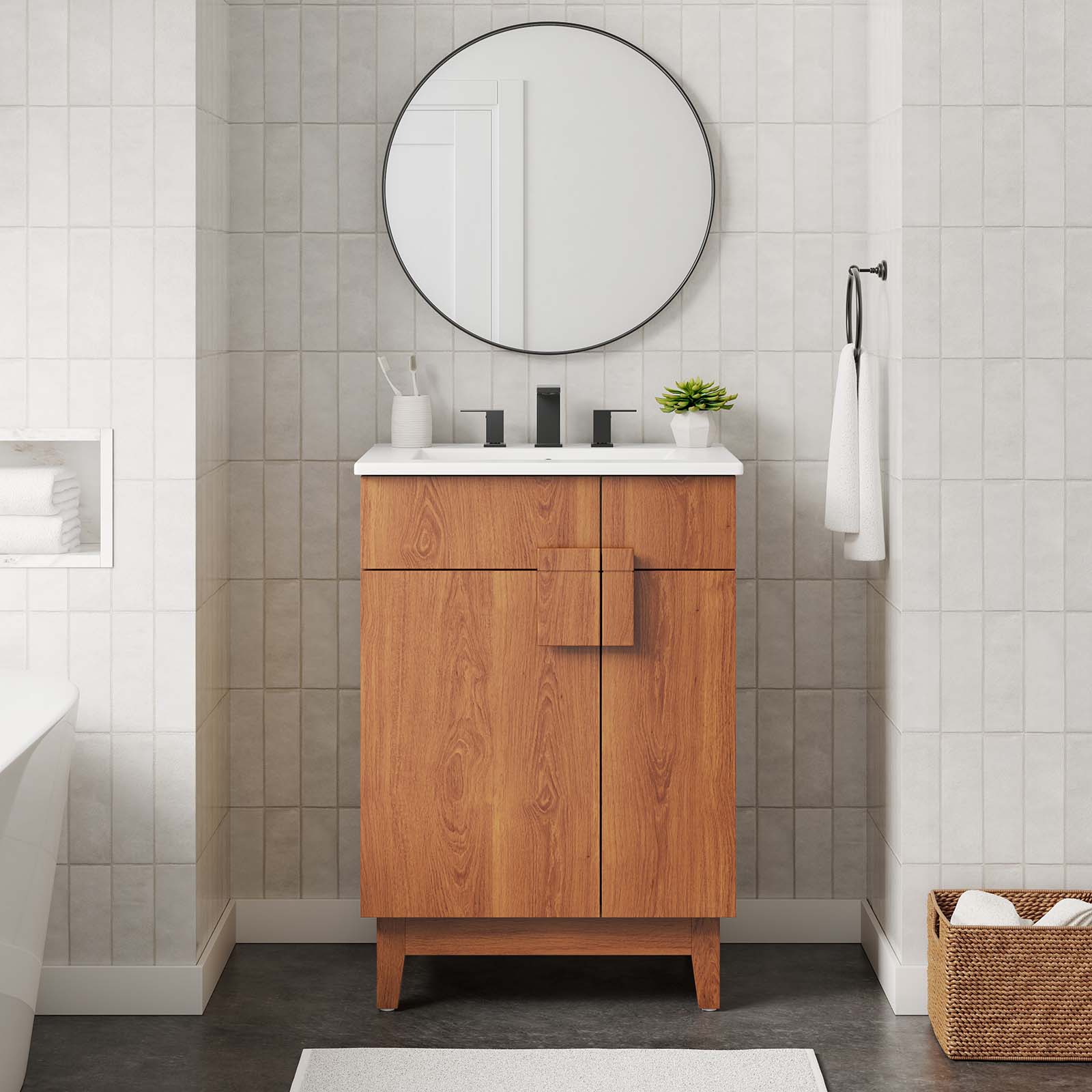 Miles 24” Bathroom Vanity Cabinet (Sink Basin Not Included) - East Shore Modern Home Furnishings