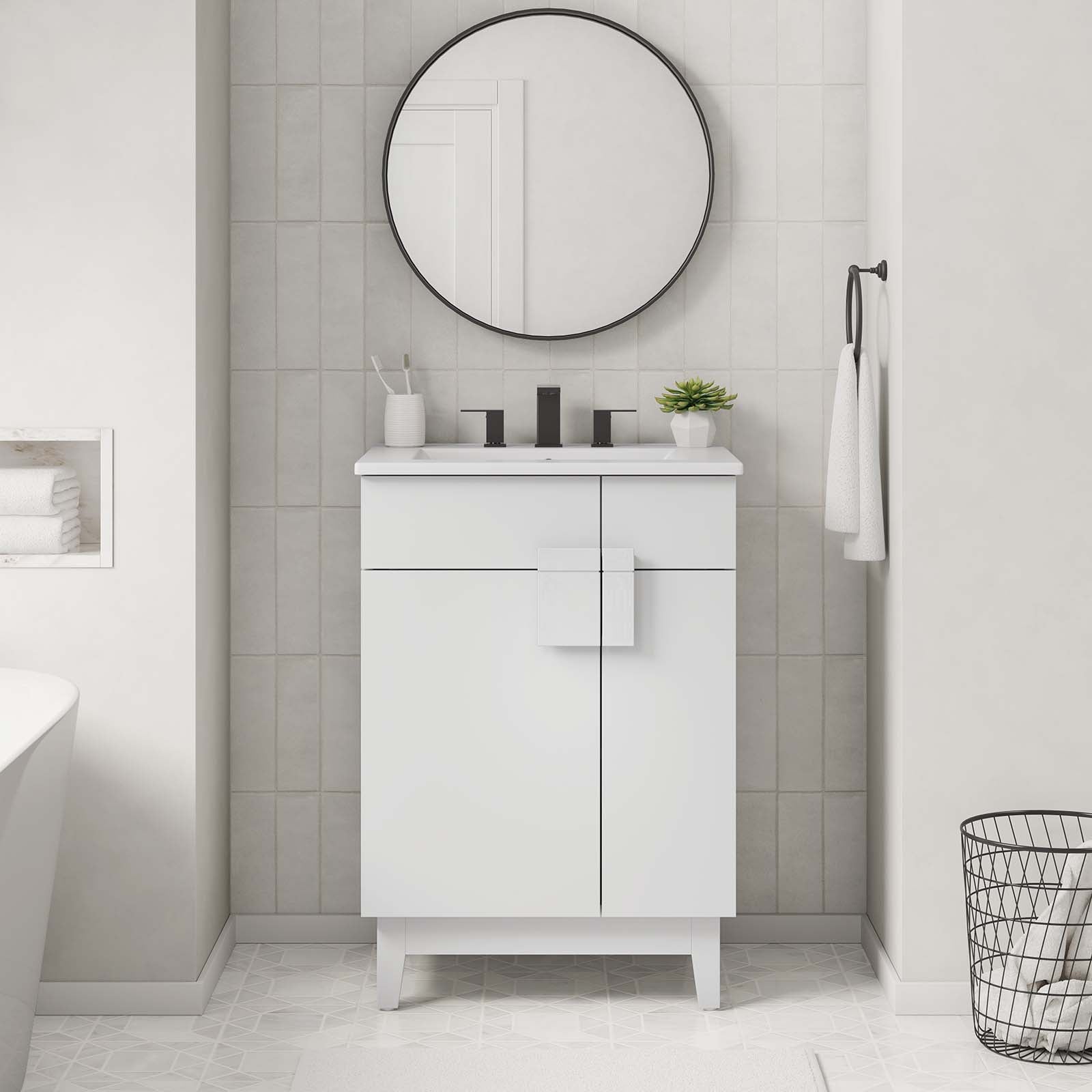 Miles 24” Bathroom Vanity Cabinet (Sink Basin Not Included) - East Shore Modern Home Furnishings