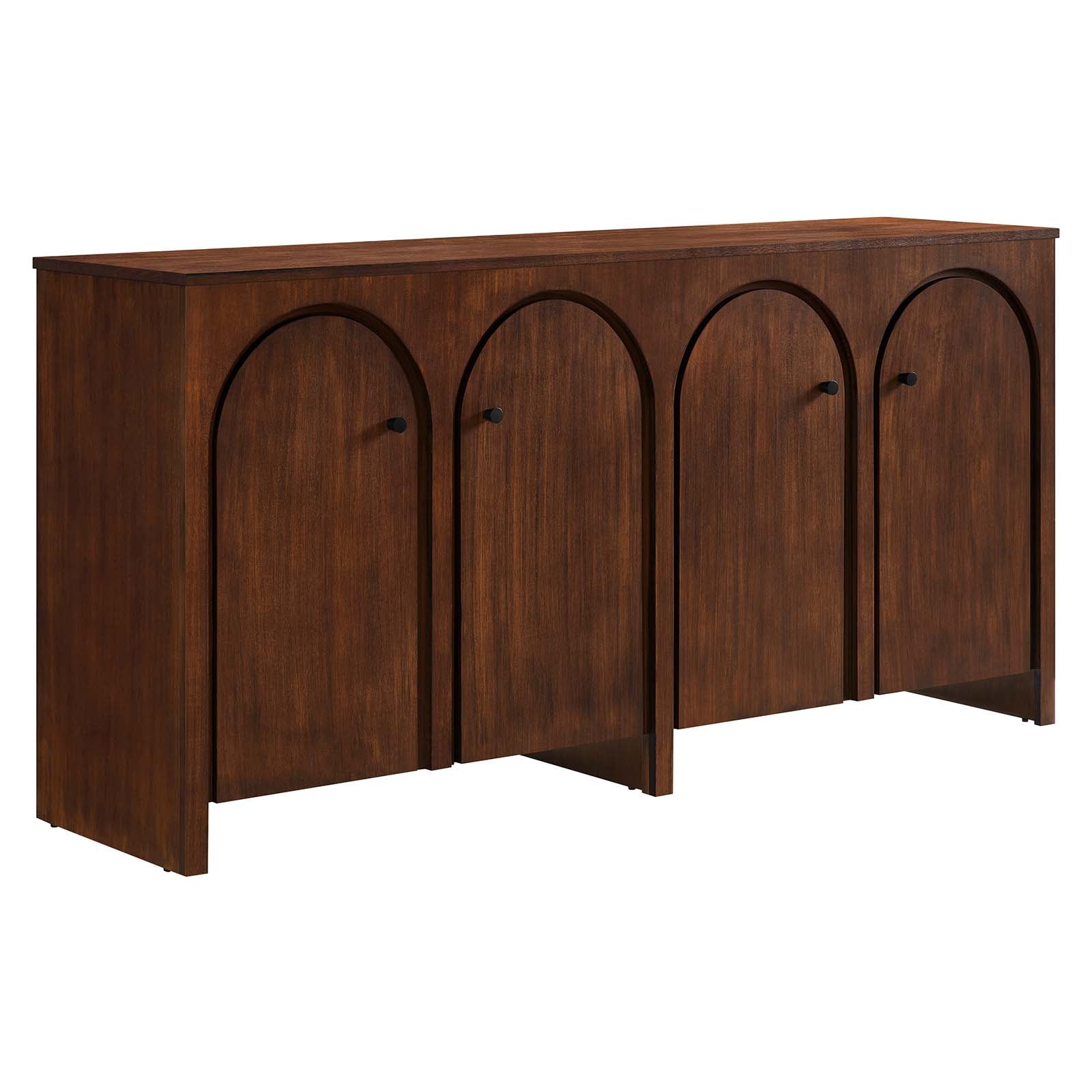 Appia Wood Grain 4-Door Sideboard Storage Cabinet - East Shore Modern Home Furnishings