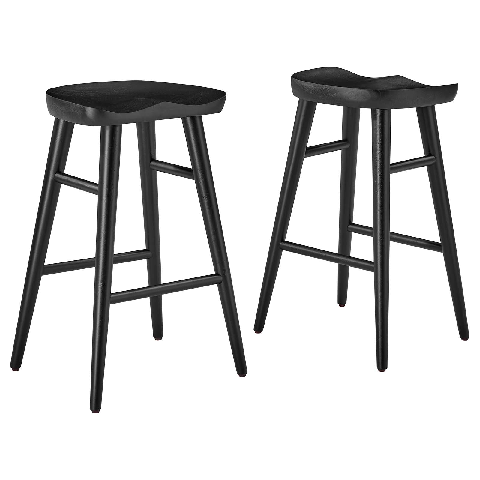 Saville Backless Wood Counter Stools - Set of 2