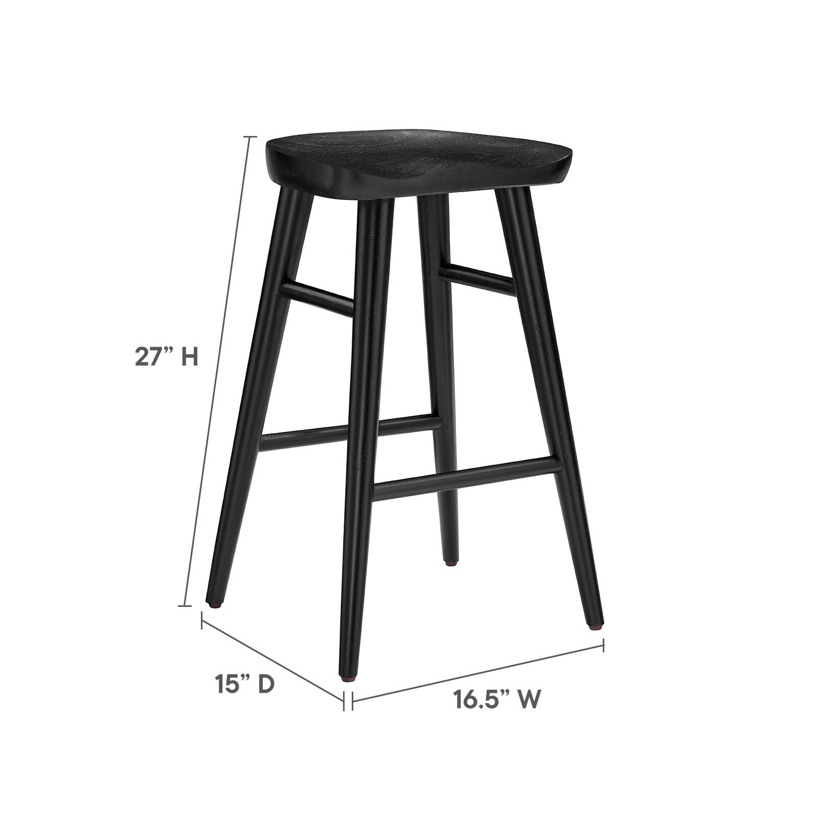 Saville Backless Wood Counter Stools - Set of 2