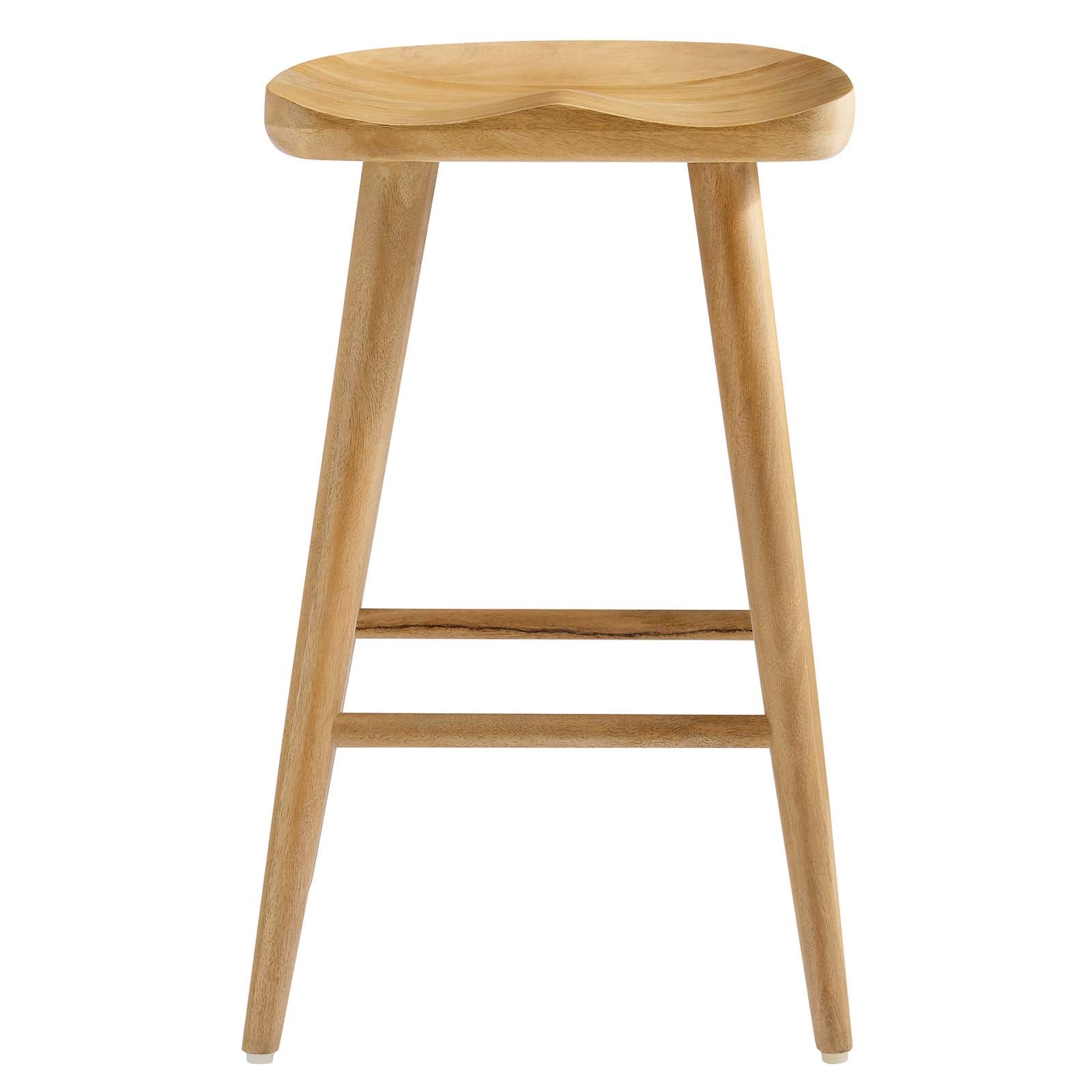 Saville Backless Wood Counter Stools - Set of 2