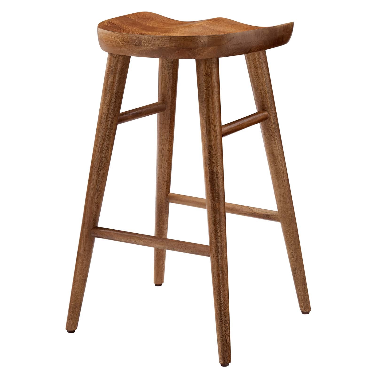 Saville Backless Wood Counter Stools - Set of 2