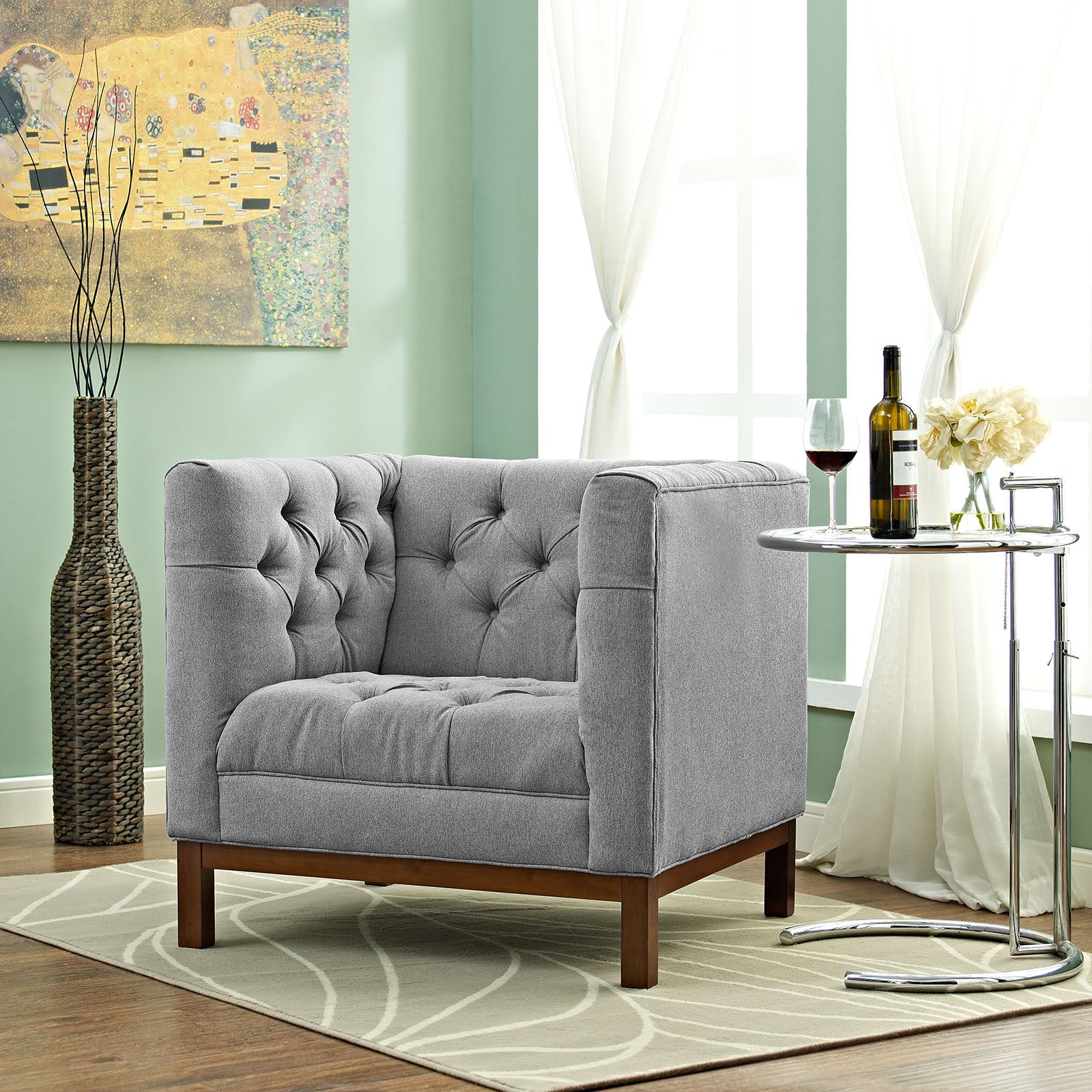 Panache Upholstered Fabric Armchair - East Shore Modern Home Furnishings