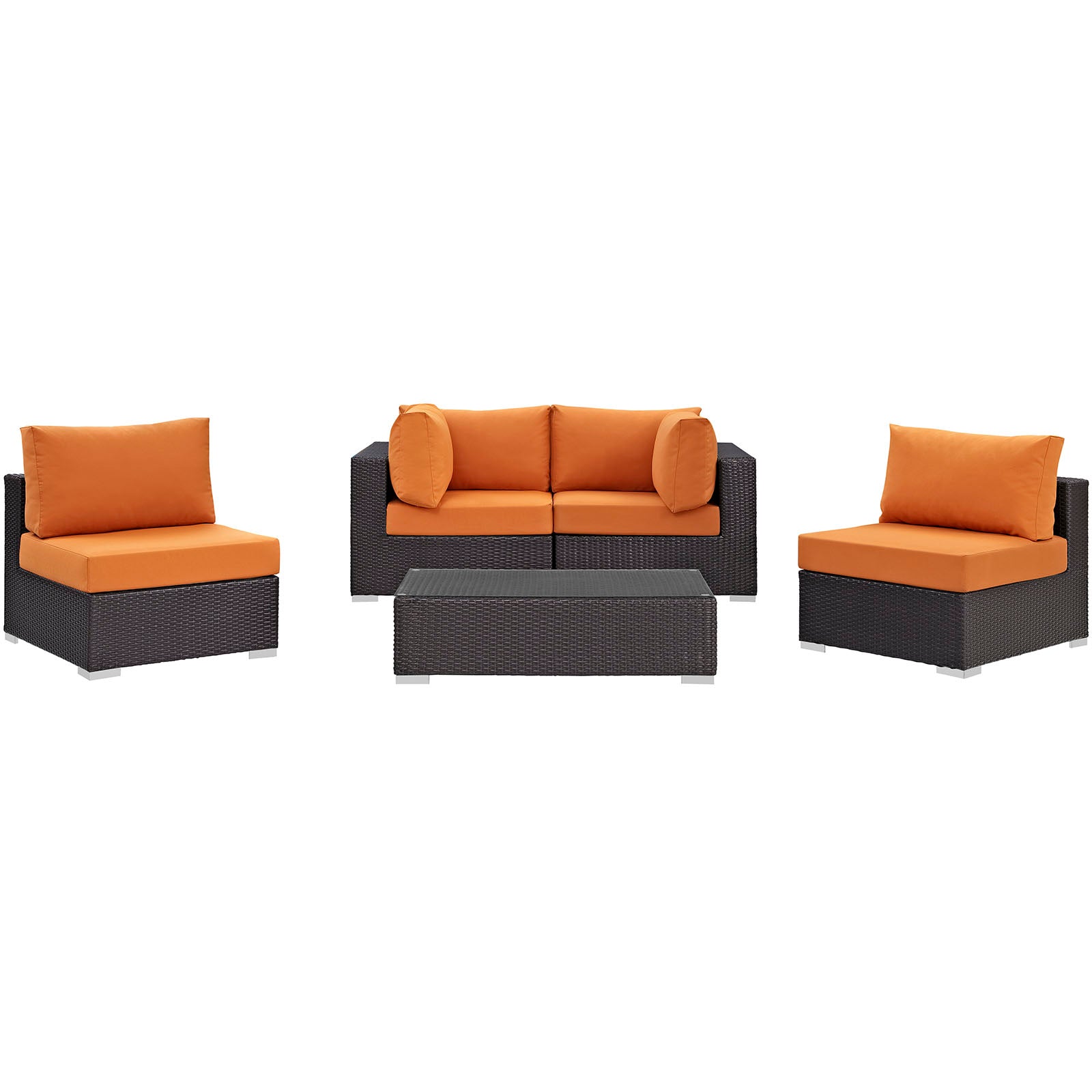 Convene 5 Piece Outdoor Patio Sectional Set - East Shore Modern Home Furnishings