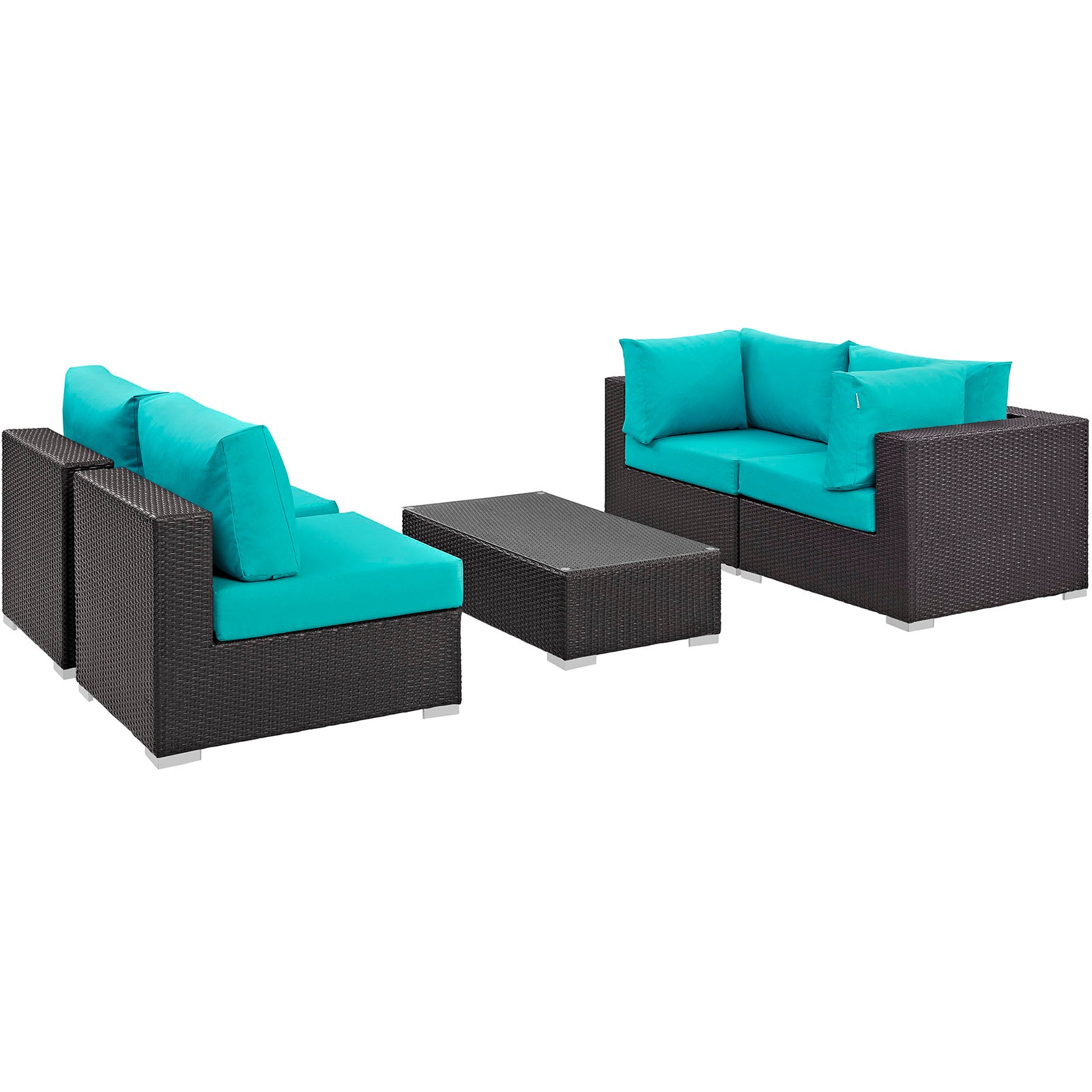 Convene 5 Piece Outdoor Patio Sectional Set - East Shore Modern Home Furnishings