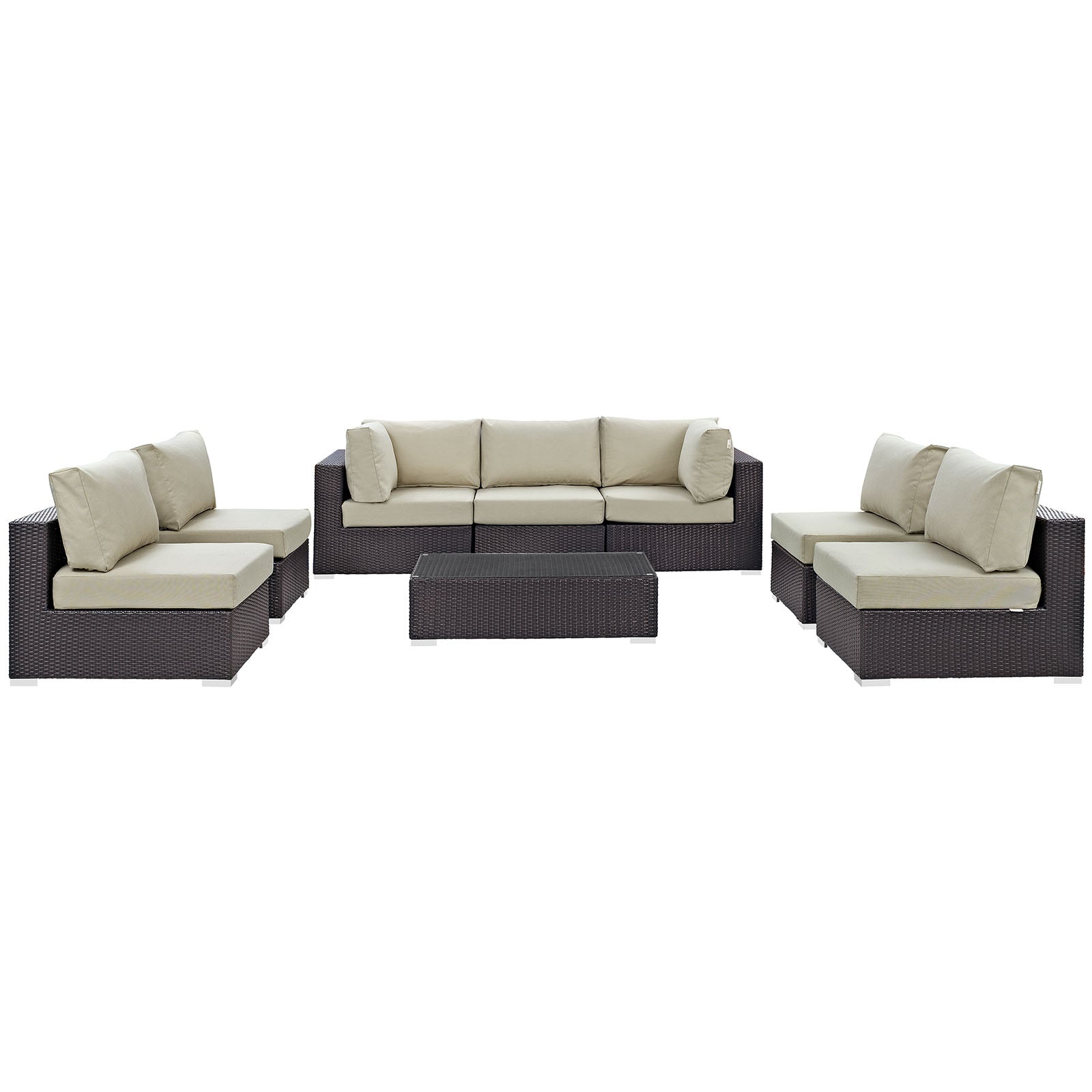 Convene 8 Piece Outdoor Patio Sectional Set - East Shore Modern Home Furnishings