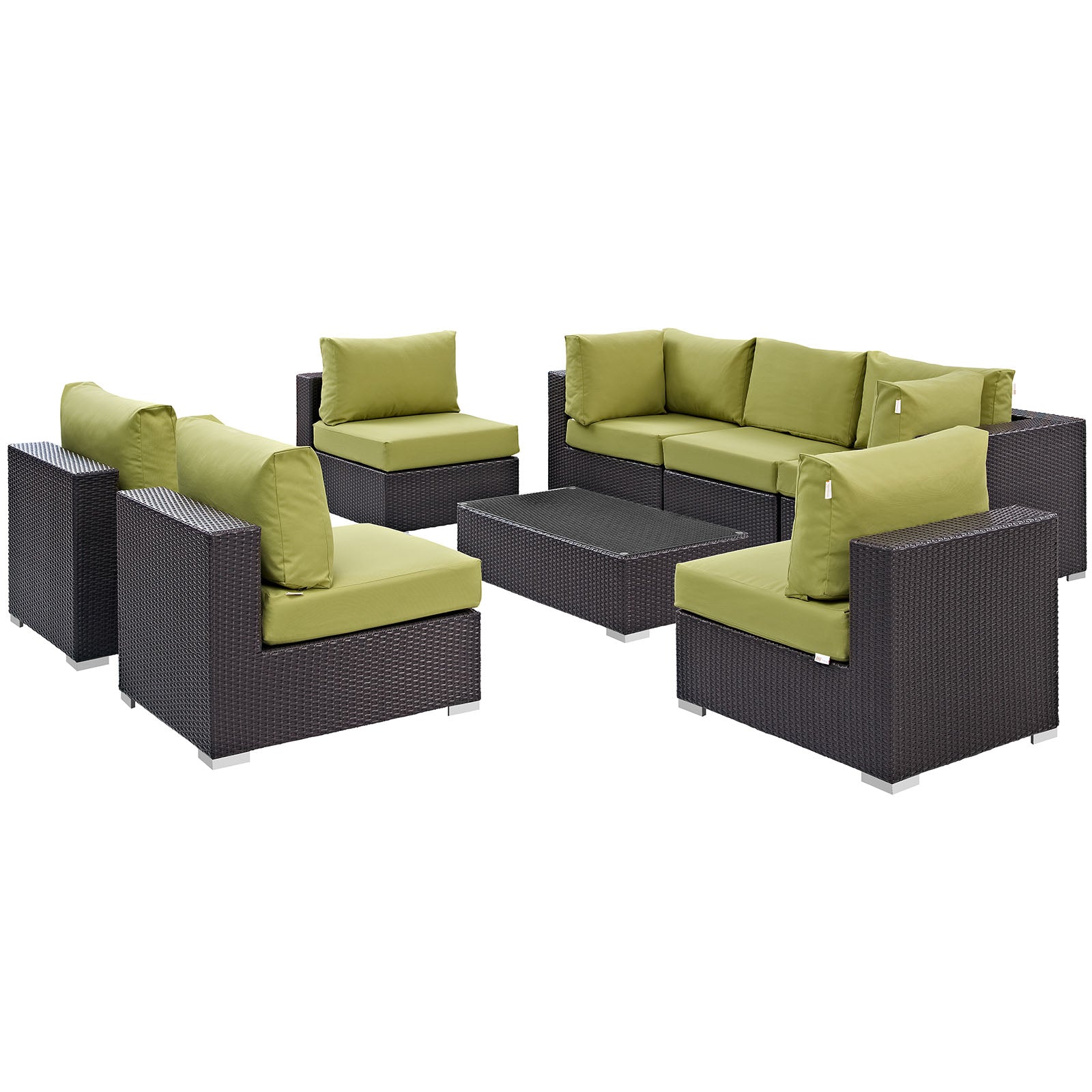 Convene 8 Piece Outdoor Patio Sectional Set - East Shore Modern Home Furnishings