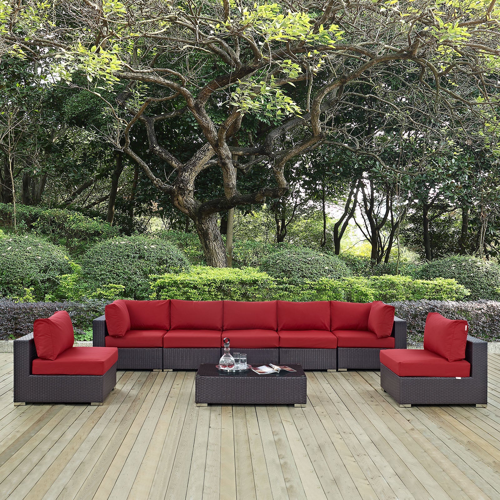 Convene 8 Piece Outdoor Patio Sectional Set - East Shore Modern Home Furnishings