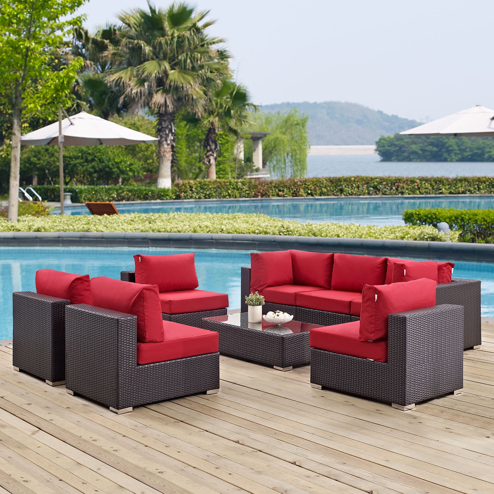 Convene 8 Piece Outdoor Patio Sectional Set - East Shore Modern Home Furnishings