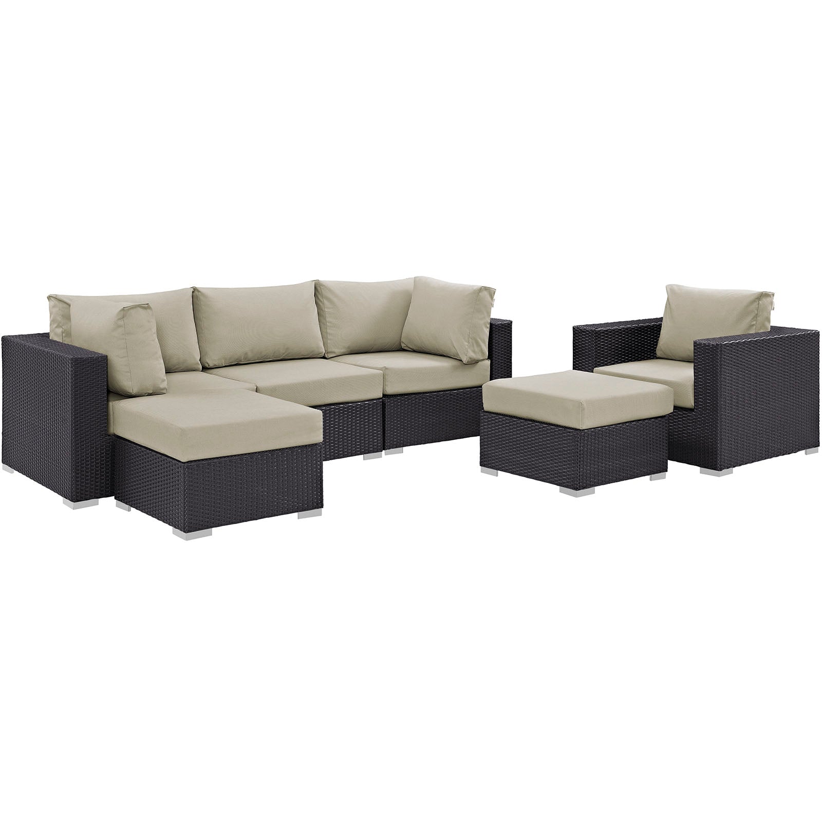 Convene 6 Piece Outdoor Patio Sectional Set - East Shore Modern Home Furnishings