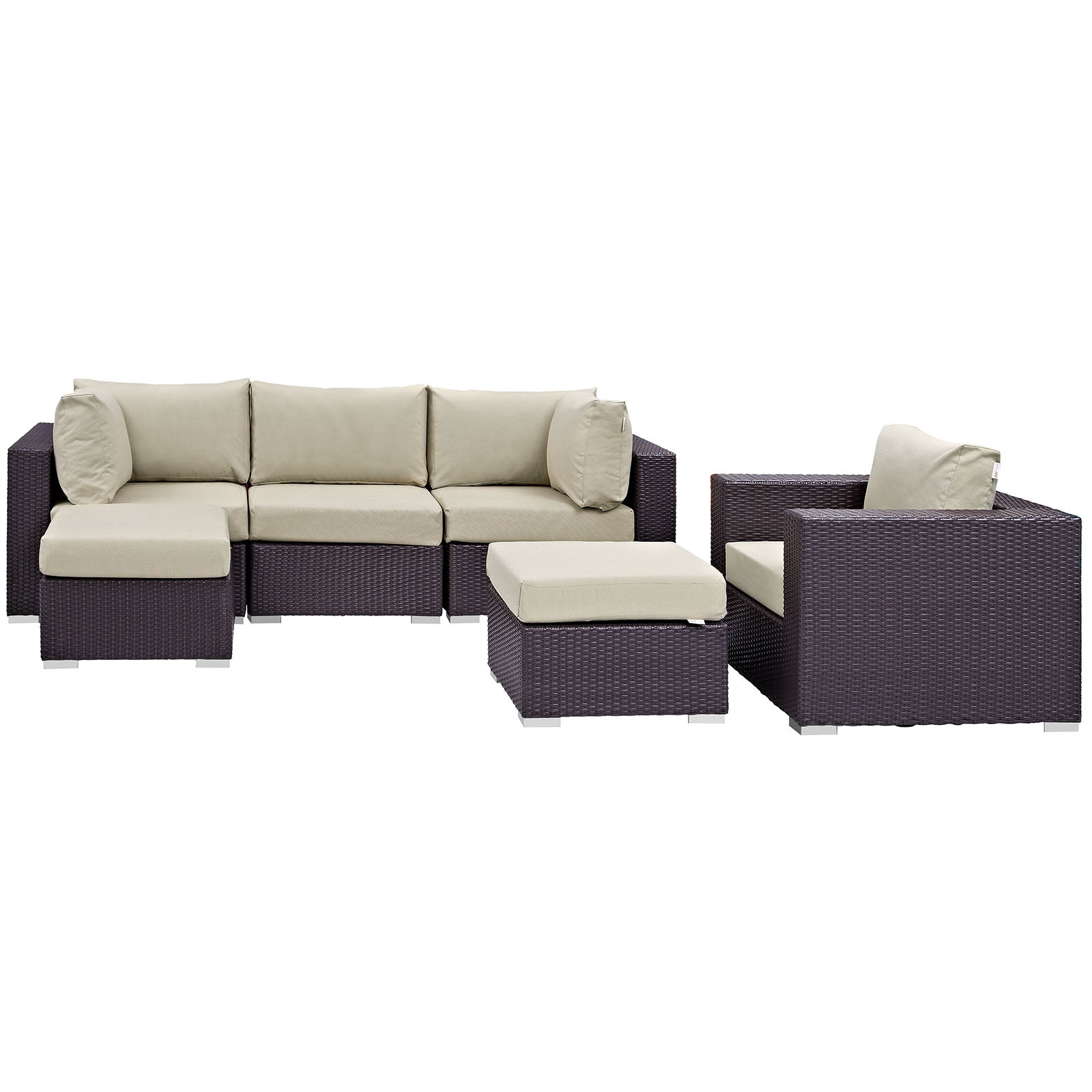 Convene 6 Piece Outdoor Patio Sectional Set - East Shore Modern Home Furnishings