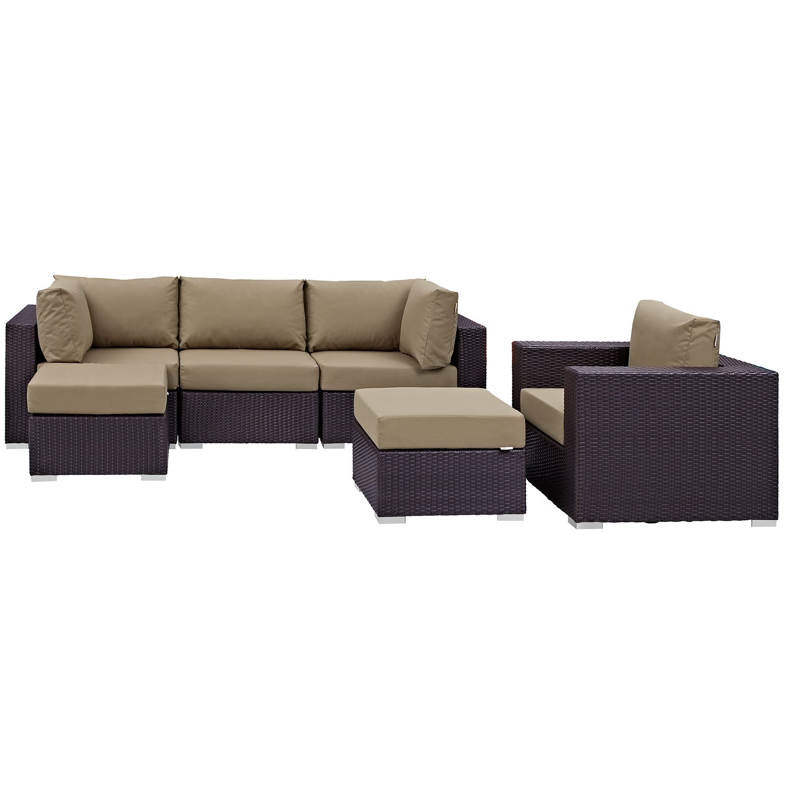 Convene 6 Piece Outdoor Patio Sectional Set - East Shore Modern Home Furnishings