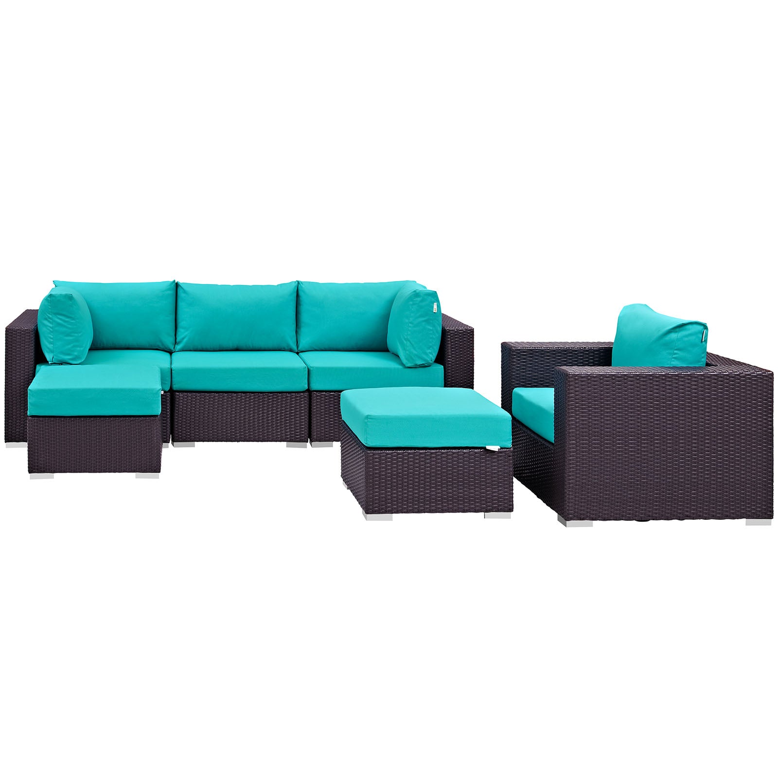 Convene 6 Piece Outdoor Patio Sectional Set - East Shore Modern Home Furnishings