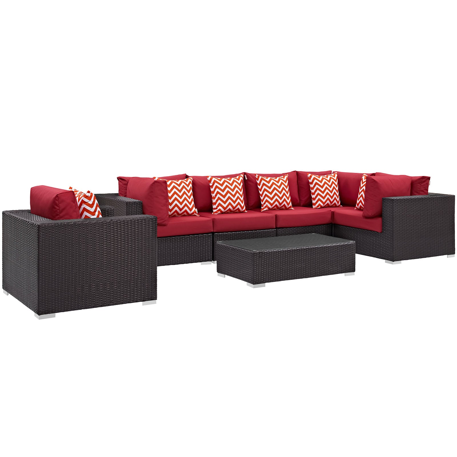 Convene 7 Piece Outdoor Patio Sectional Set - East Shore Modern Home Furnishings