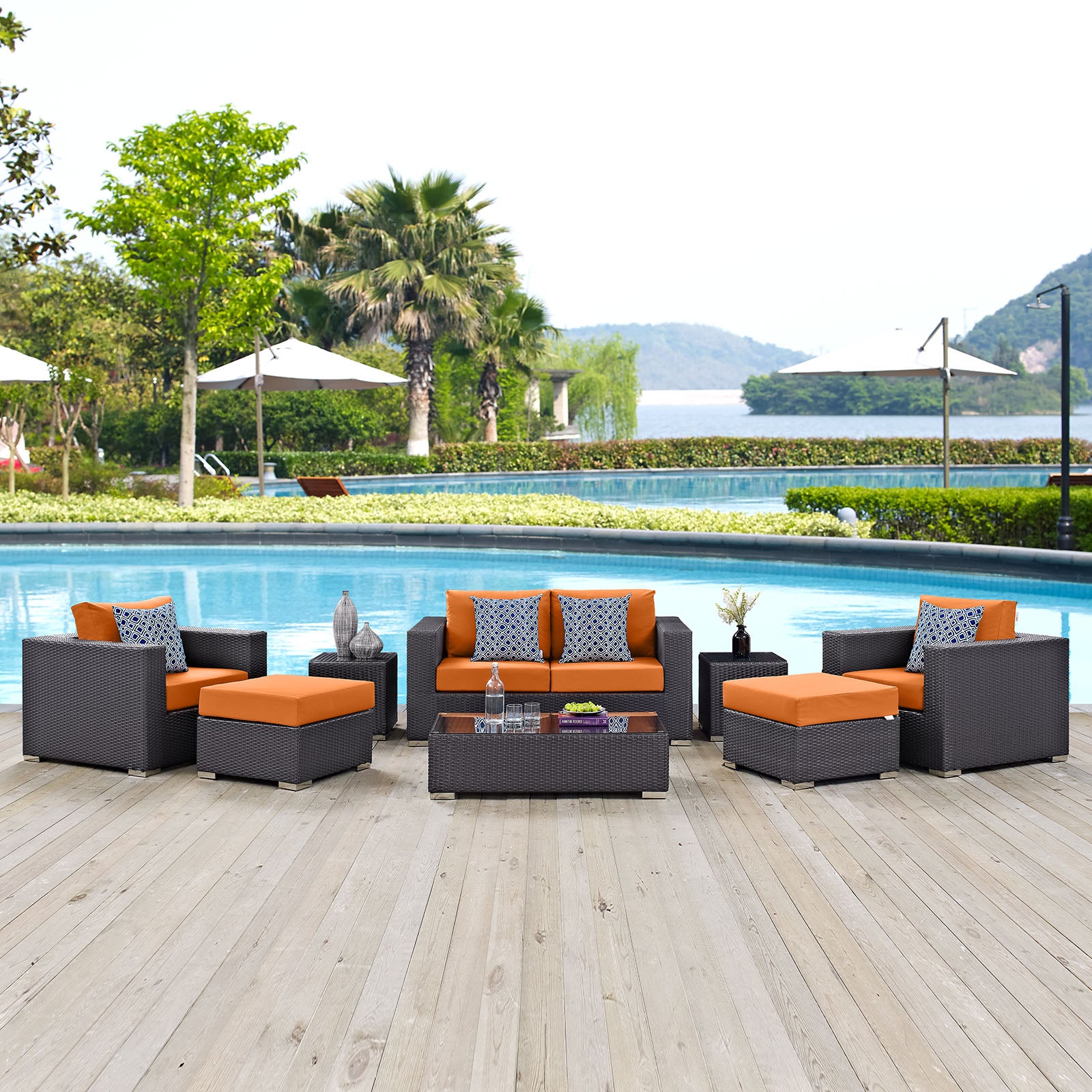Convene 8 Piece Outdoor Patio Sofa Set - East Shore Modern Home Furnishings