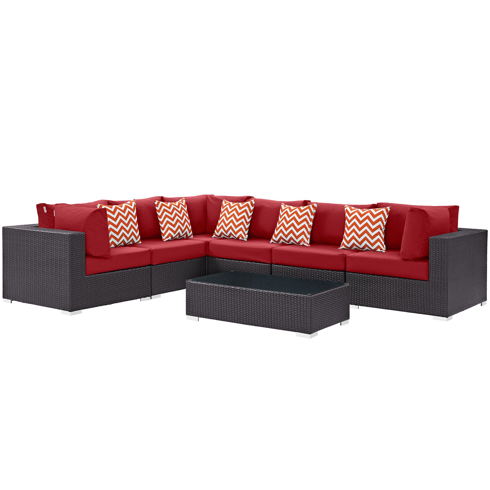 Convene 7 Piece Outdoor Patio Sectional Set - East Shore Modern Home Furnishings