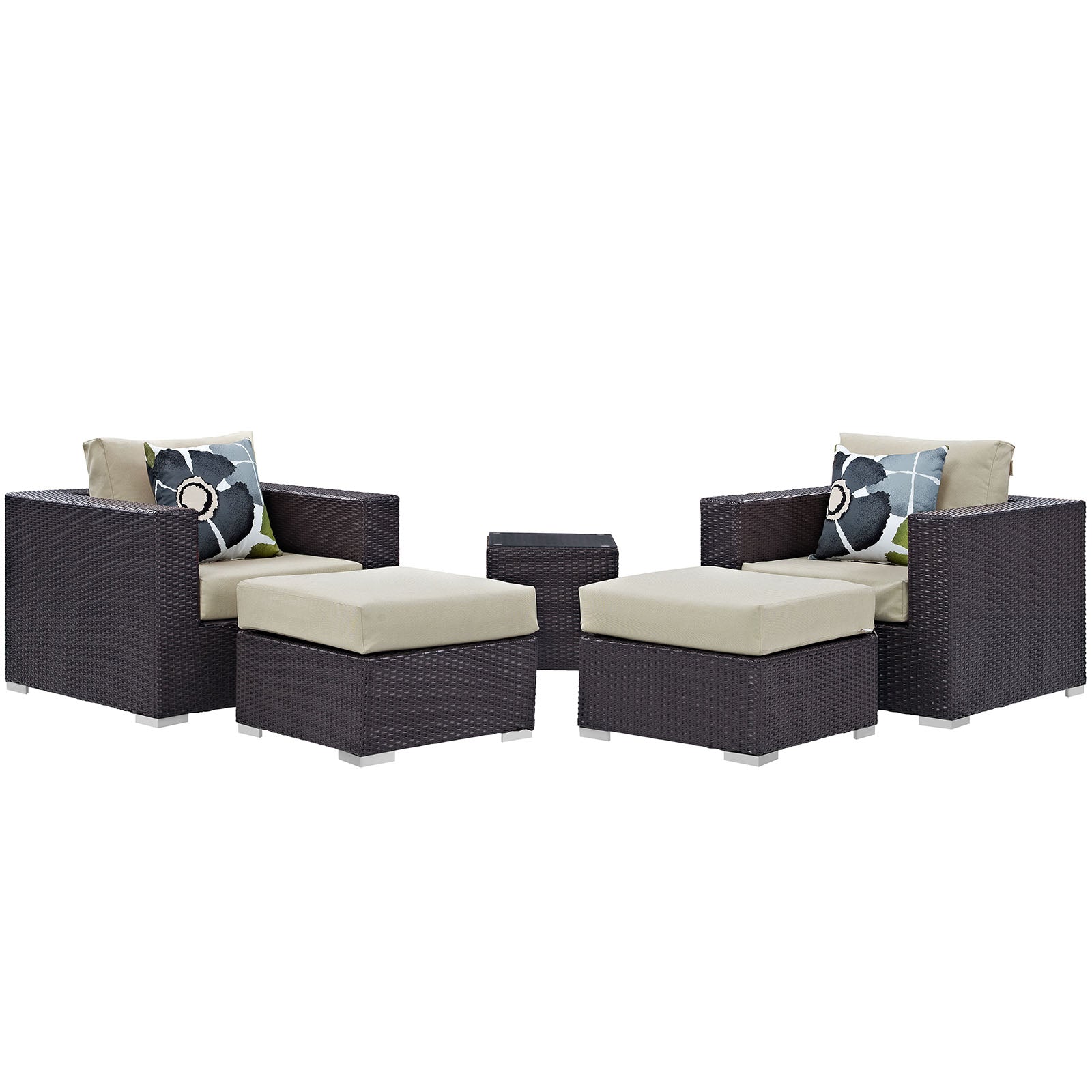 Convene 5 Piece Outdoor Patio Sectional Set - East Shore Modern Home Furnishings