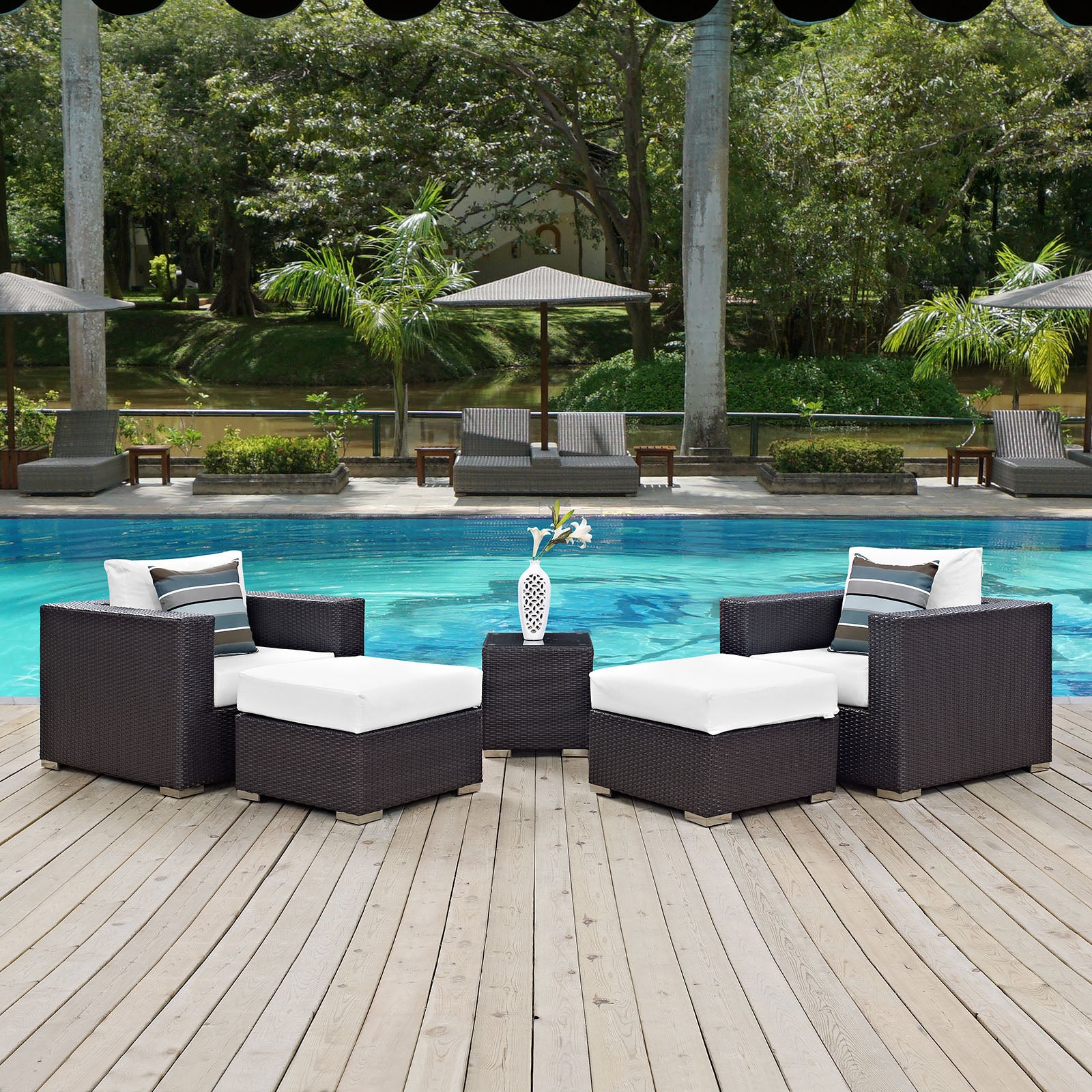 Convene 5 Piece Outdoor Patio Sectional Set - East Shore Modern Home Furnishings