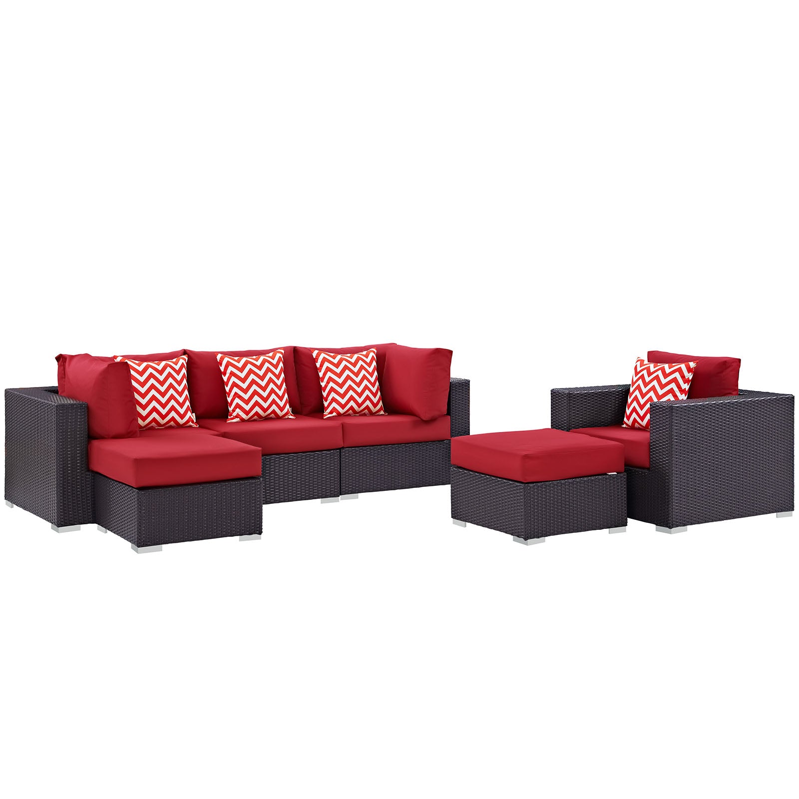 Convene 6 Piece Outdoor Patio Sectional Set - East Shore Modern Home Furnishings