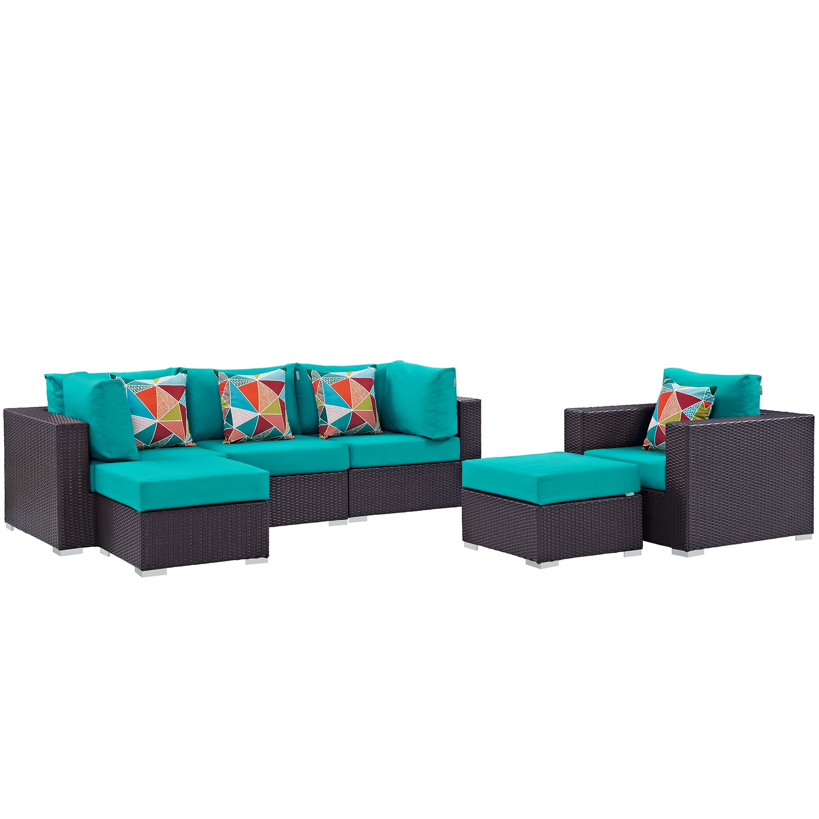 Convene 6 Piece Outdoor Patio Sectional Set - East Shore Modern Home Furnishings