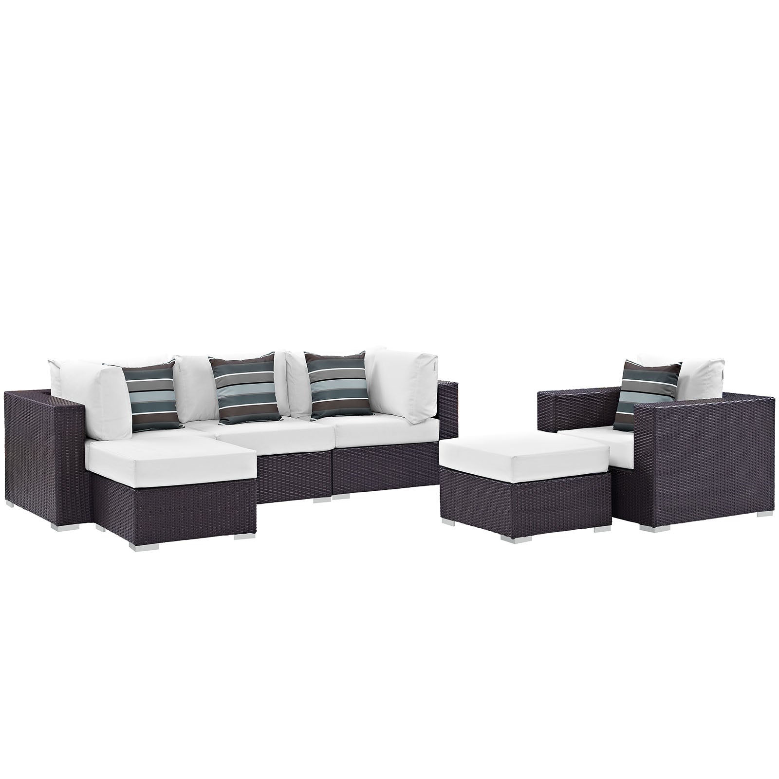 Convene 6 Piece Outdoor Patio Sectional Set - East Shore Modern Home Furnishings