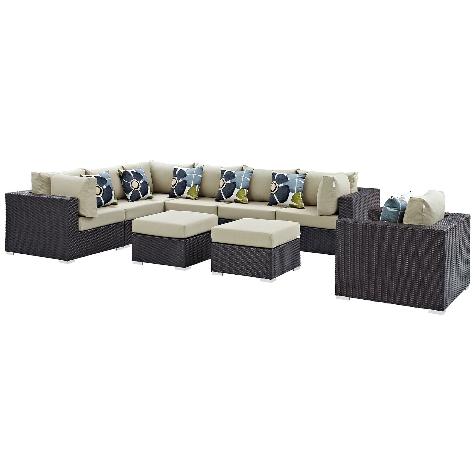 Convene 9 Piece Outdoor Patio Sectional Set - East Shore Modern Home Furnishings