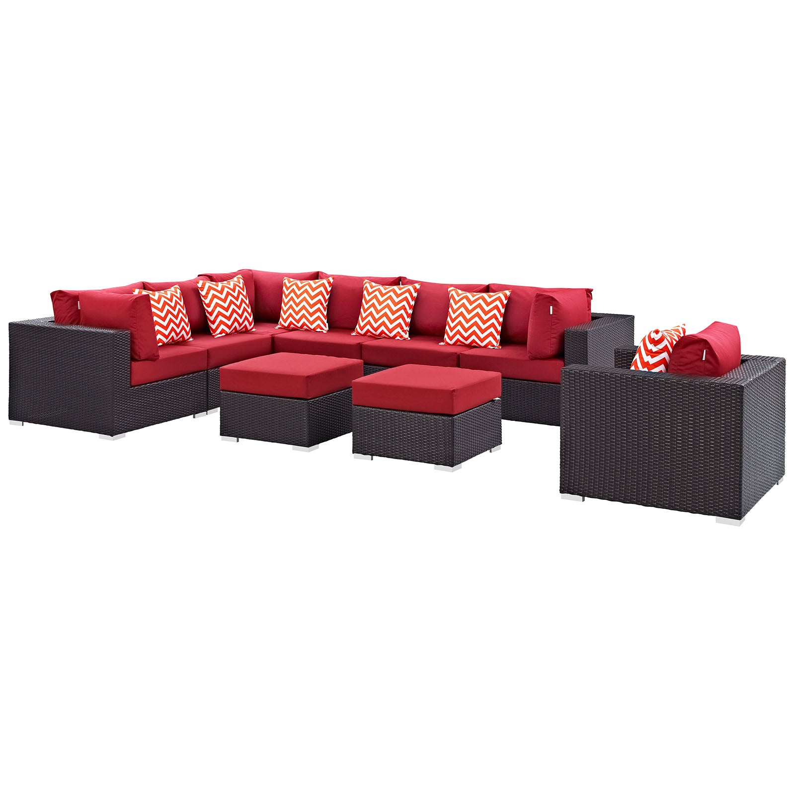 Convene 9 Piece Outdoor Patio Sectional Set - East Shore Modern Home Furnishings