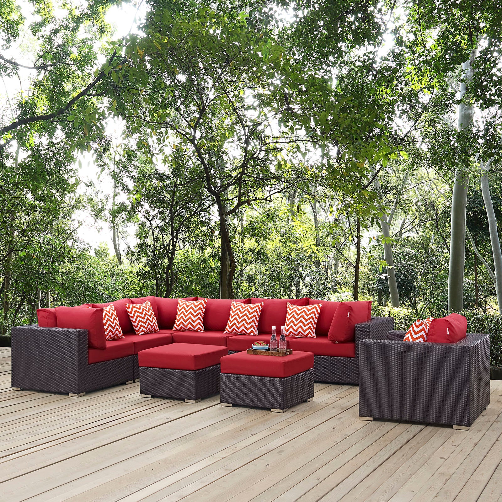 Convene 9 Piece Outdoor Patio Sectional Set - East Shore Modern Home Furnishings