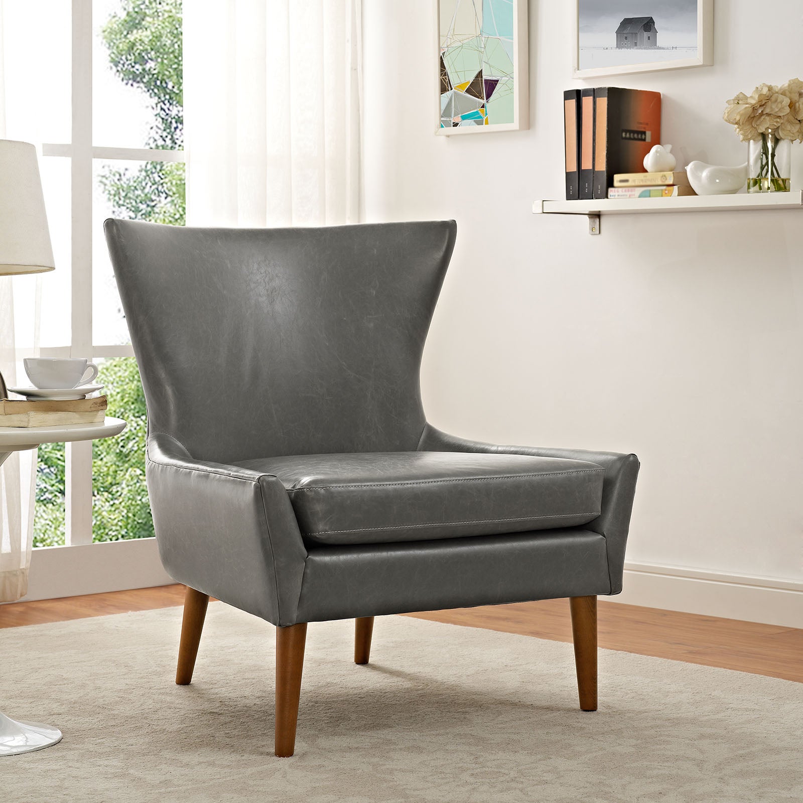 Keen Upholstered Vinyl Armchair - East Shore Modern Home Furnishings