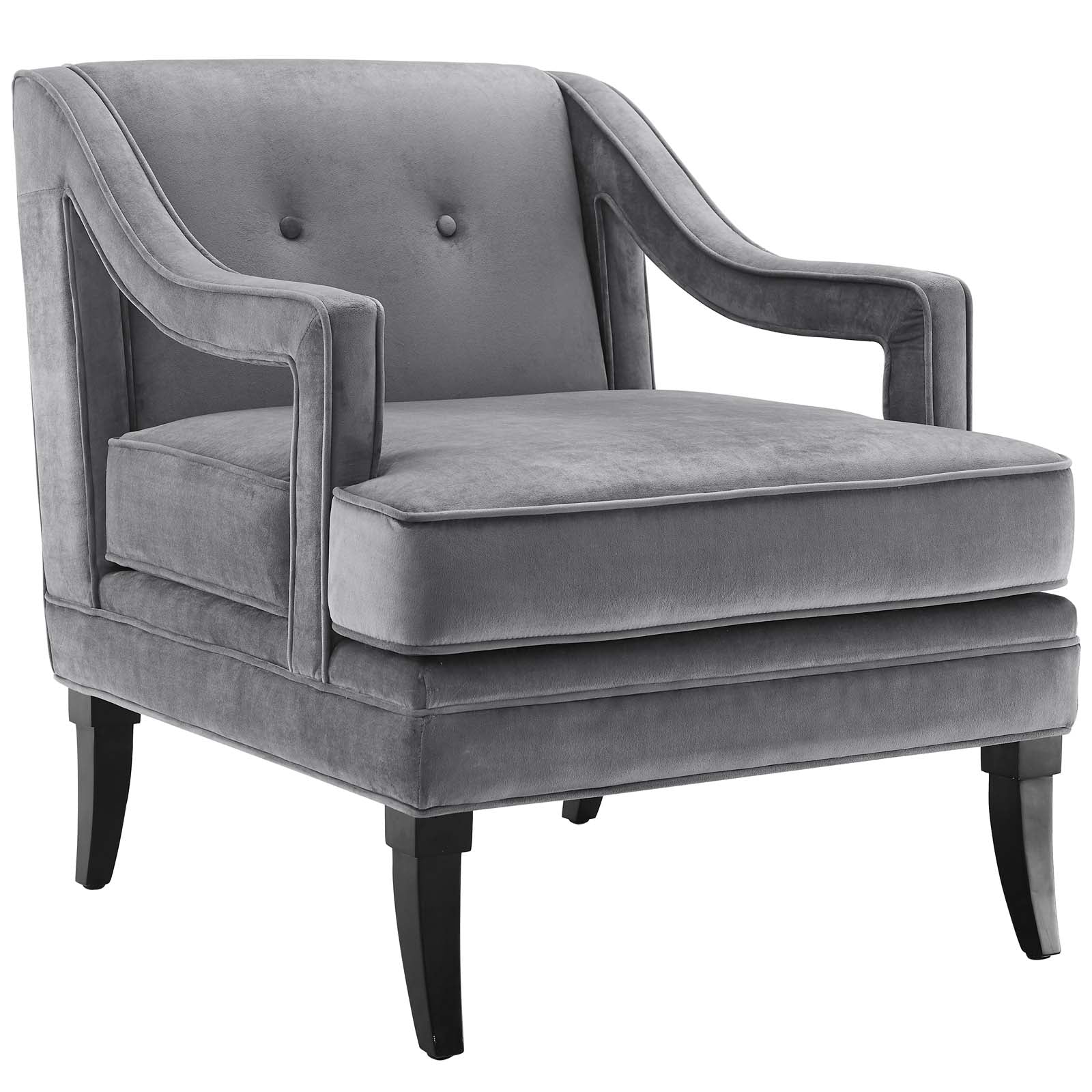 Concur Button Tufted Performance Velvet Armchair - East Shore Modern Home Furnishings