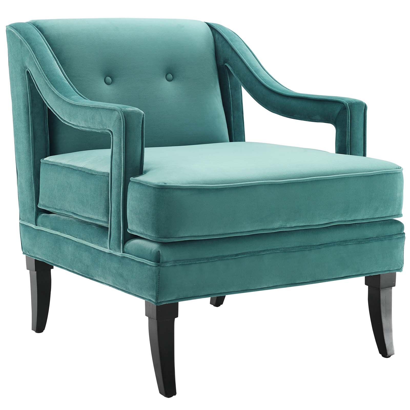 Concur Button Tufted Performance Velvet Armchair - East Shore Modern Home Furnishings