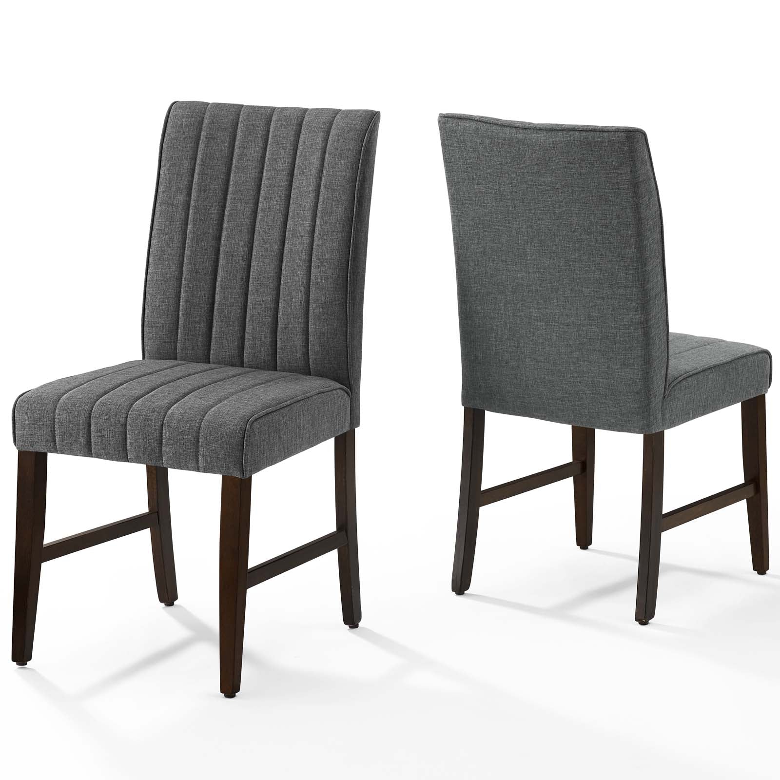 Motivate Channel Tufted Upholstered Fabric Dining Chair Set of 2 - East Shore Modern Home Furnishings