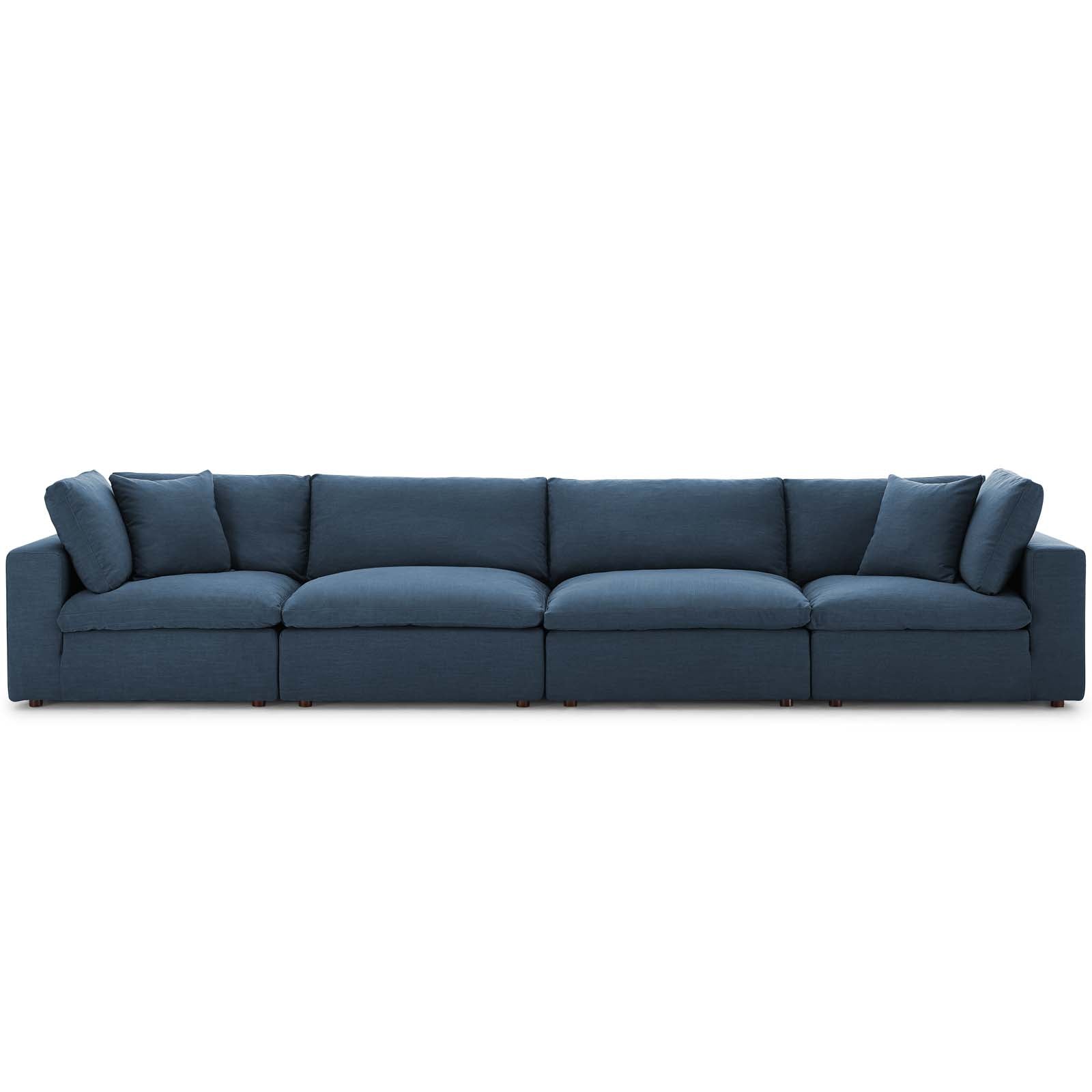 Commix Down Filled Overstuffed 4 Piece Sectional Sofa Set - East Shore Modern Home Furnishings