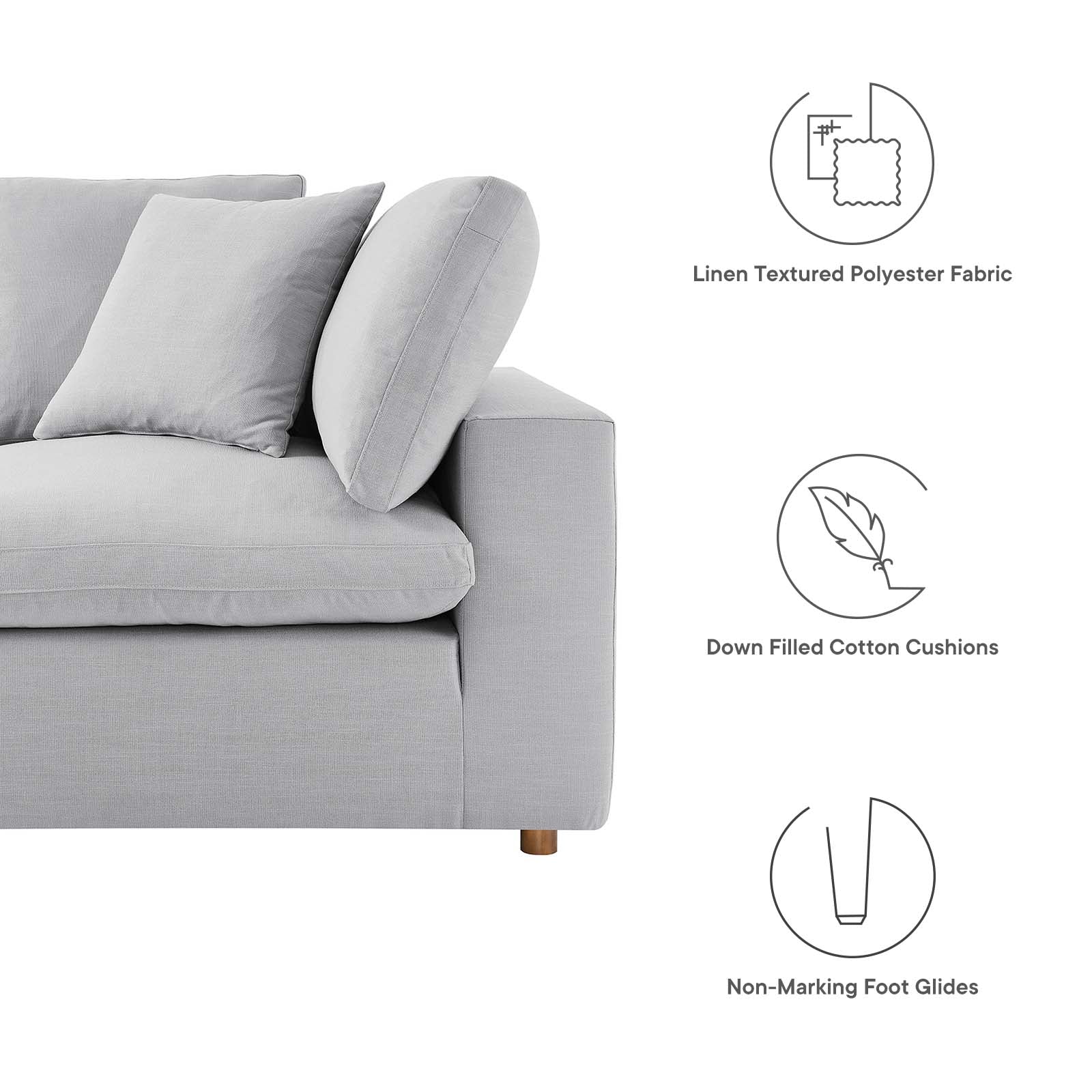 Commix Down Filled Overstuffed 4 Piece Sectional Sofa Set - East Shore Modern Home Furnishings