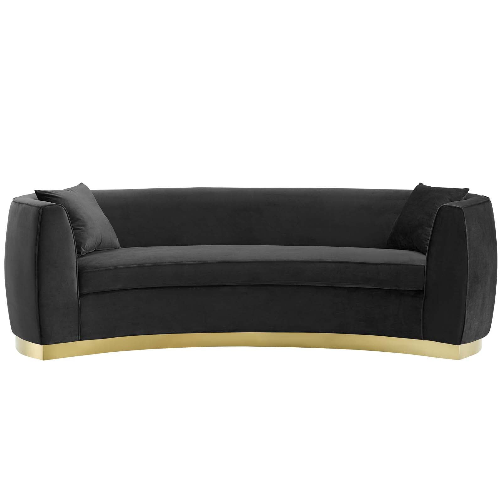 Resolute Curved Performance Velvet Sofa - East Shore Modern Home Furnishings