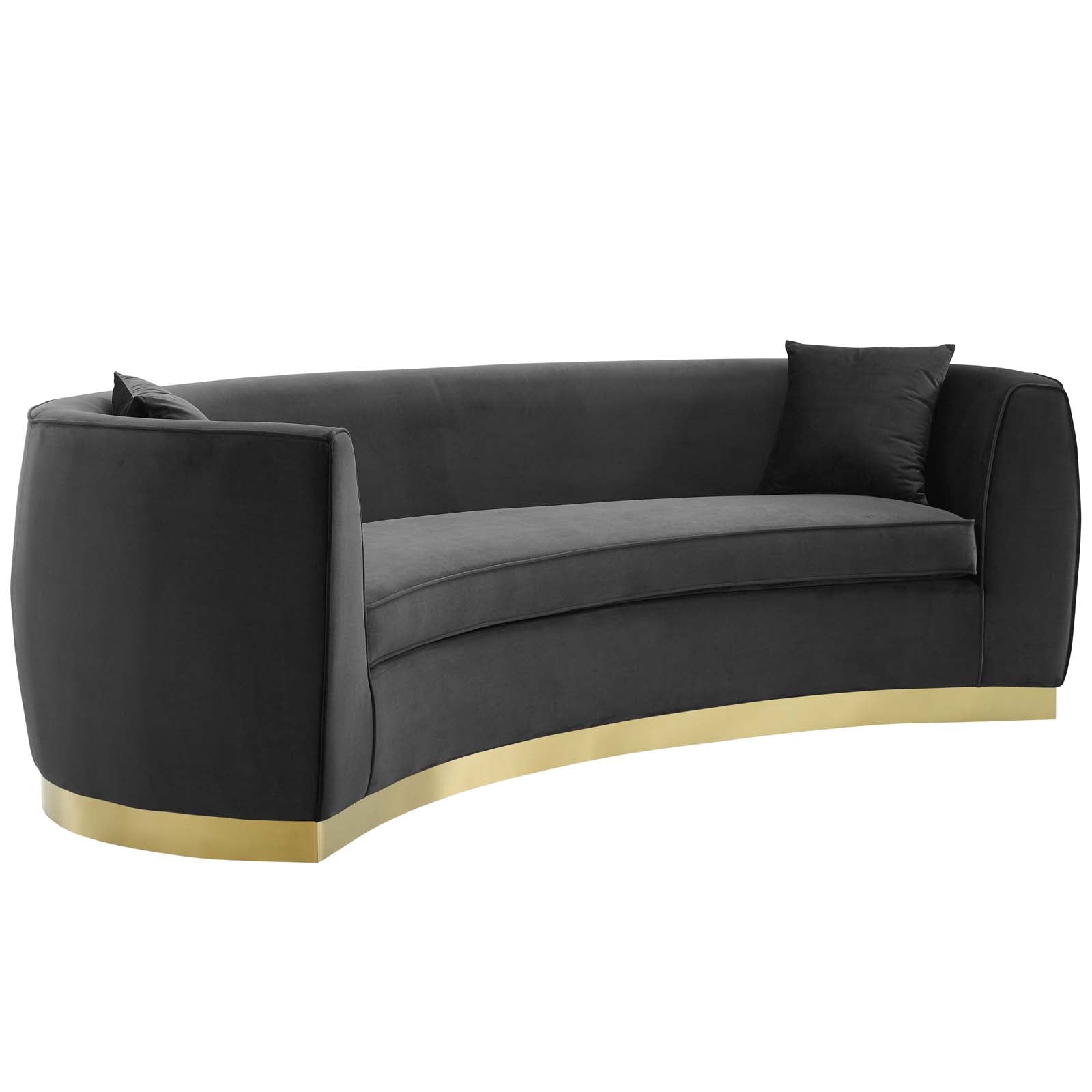 Resolute Curved Performance Velvet Sofa - East Shore Modern Home Furnishings