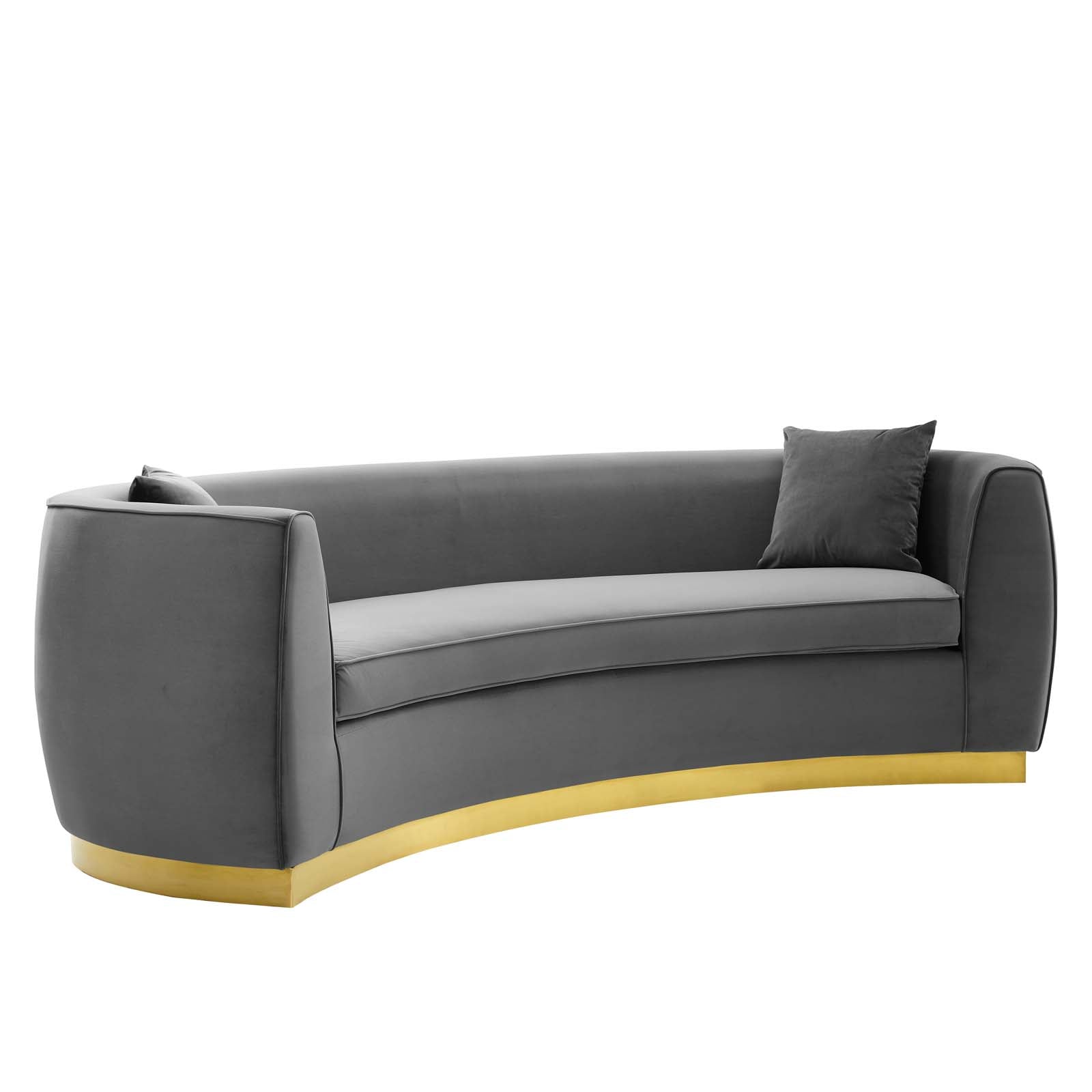 Resolute Curved Performance Velvet Sofa - East Shore Modern Home Furnishings