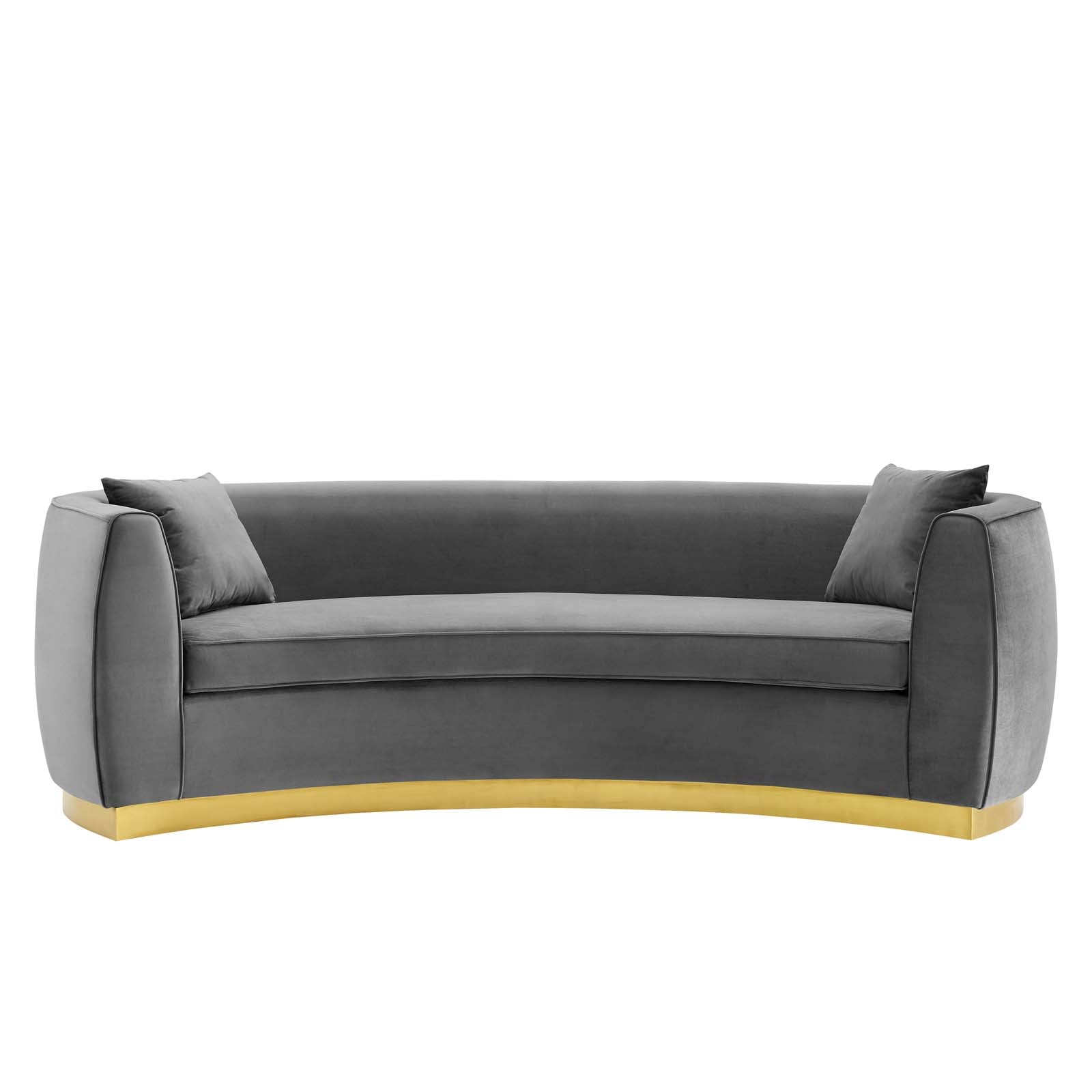 Resolute Curved Performance Velvet Sofa - East Shore Modern Home Furnishings