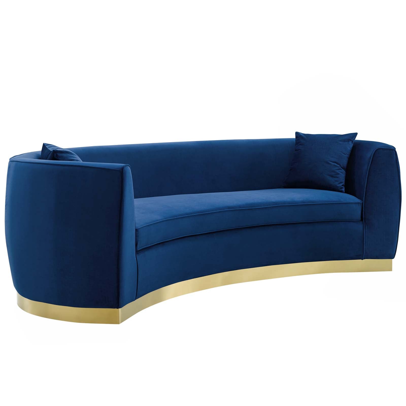 Resolute Curved Performance Velvet Sofa - East Shore Modern Home Furnishings