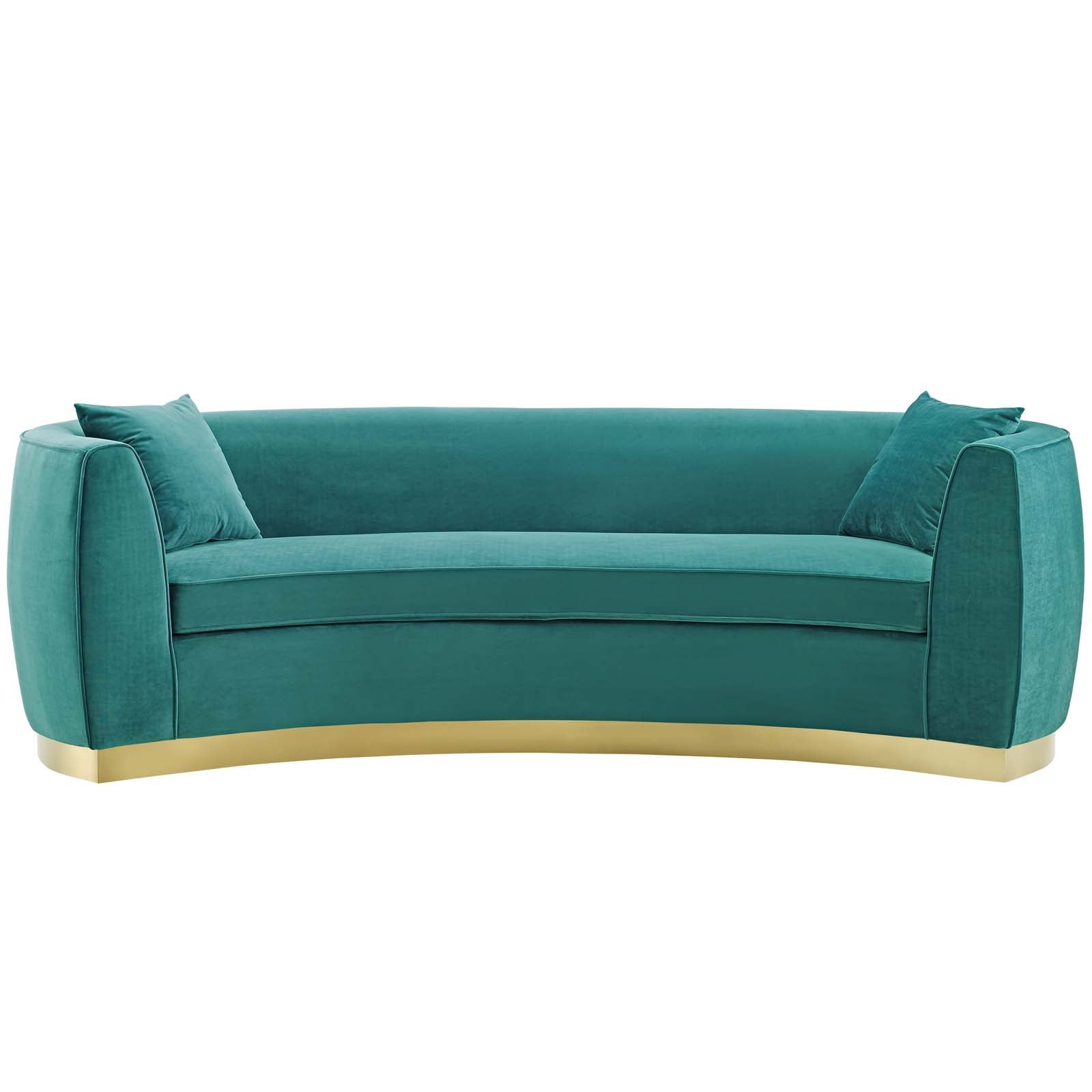 Resolute Curved Performance Velvet Sofa - East Shore Modern Home Furnishings