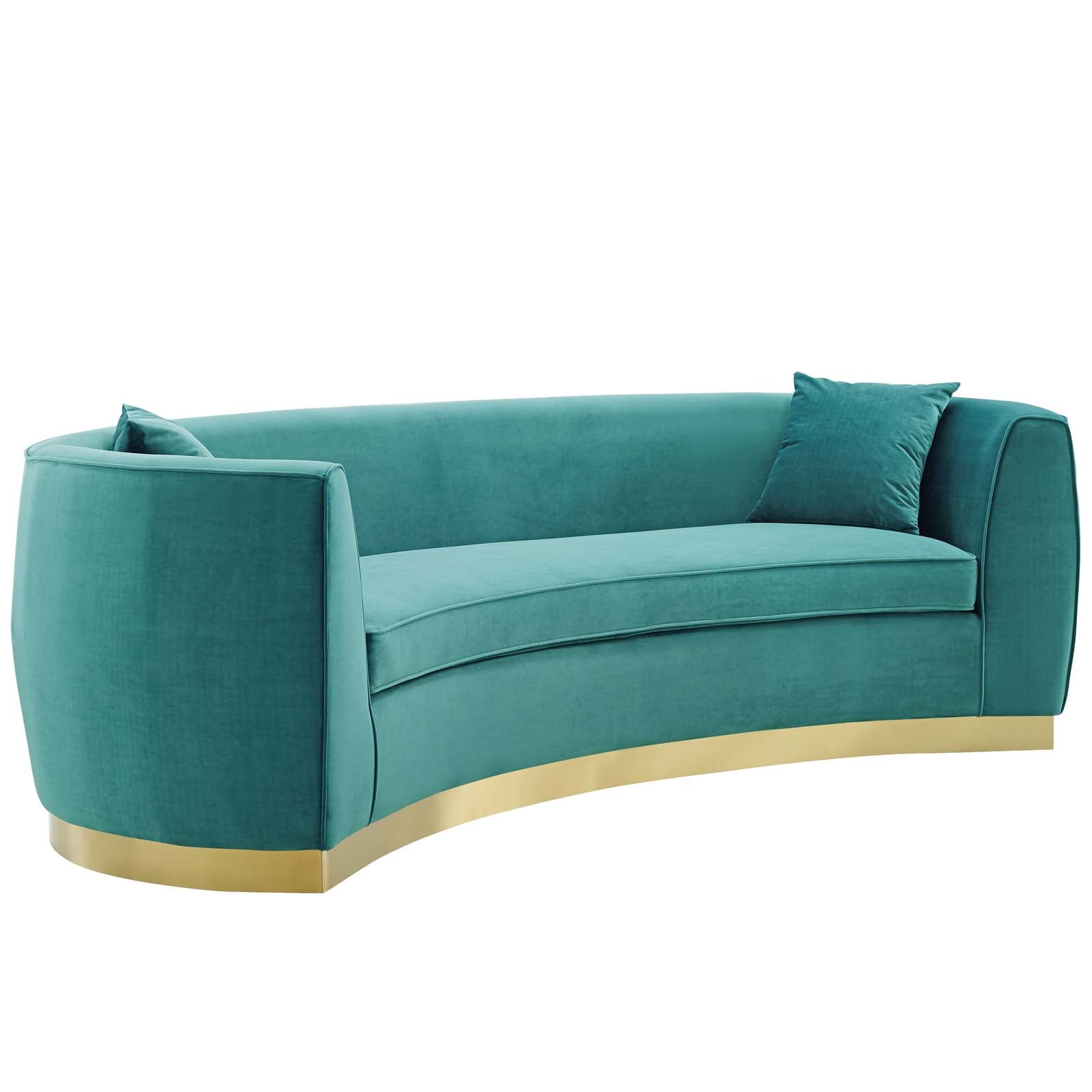 Resolute Curved Performance Velvet Sofa - East Shore Modern Home Furnishings