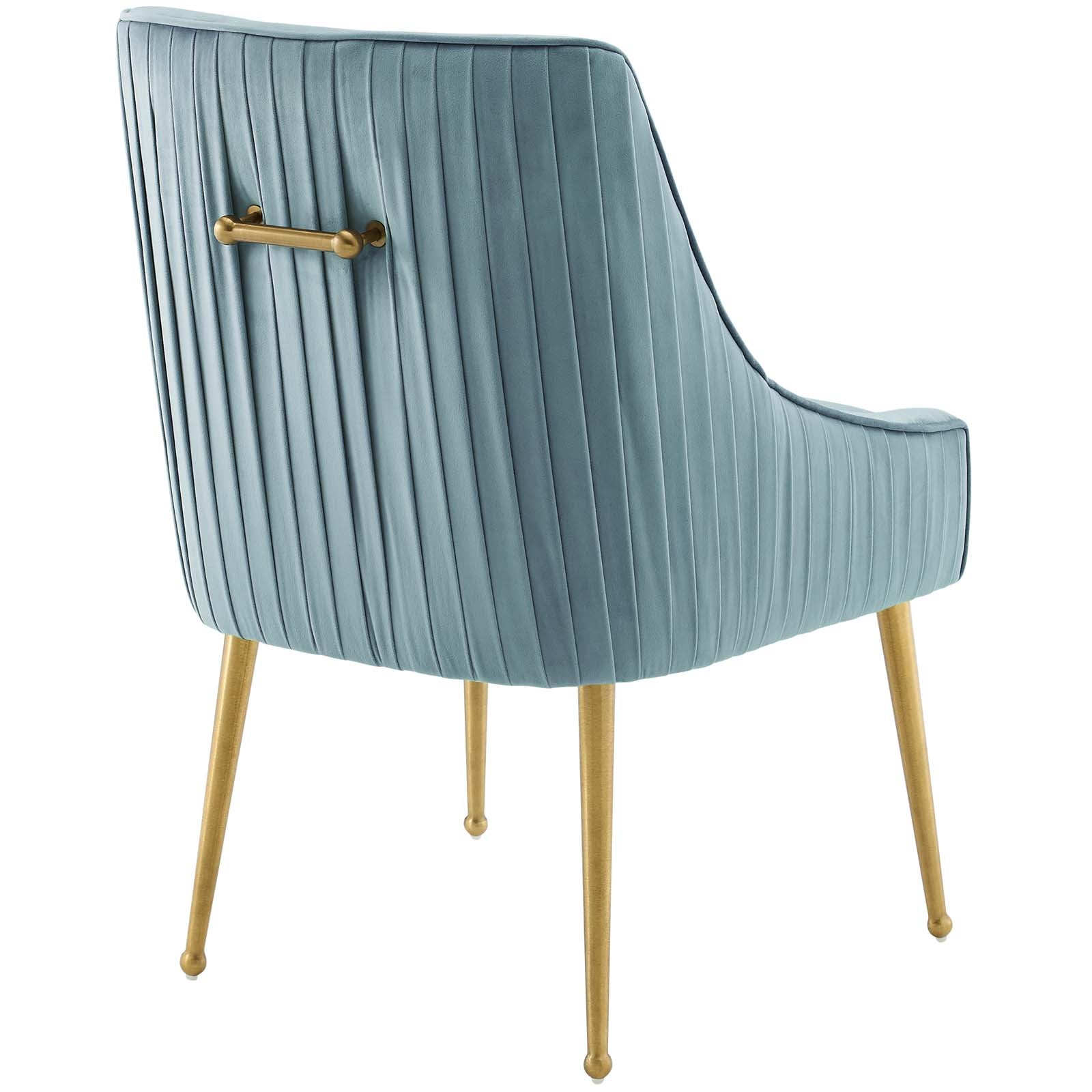 Discern Pleated Back Upholstered Performance Velvet Dining Chair - East Shore Modern Home Furnishings