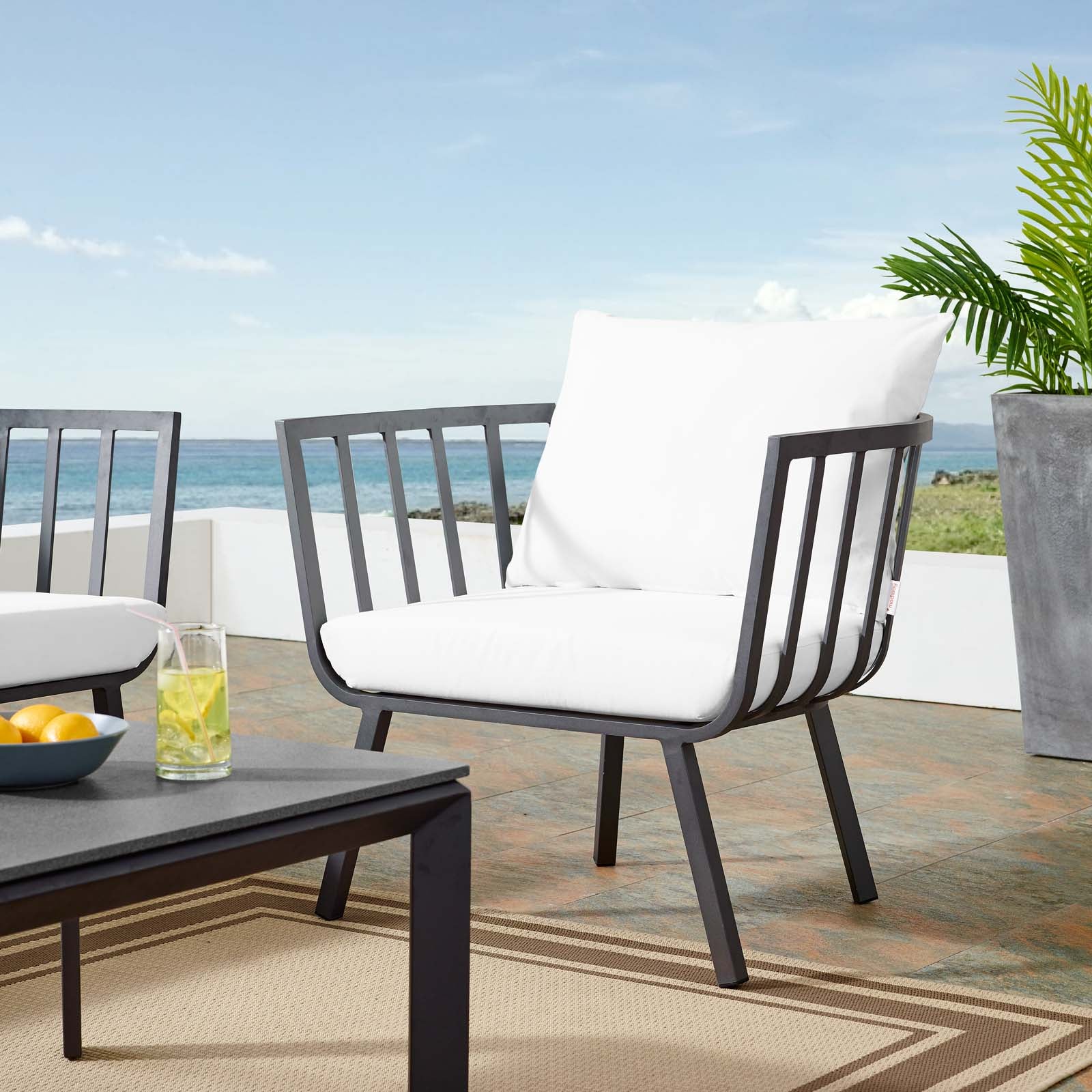 Riverside Outdoor Patio Aluminum Armchair - East Shore Modern Home Furnishings