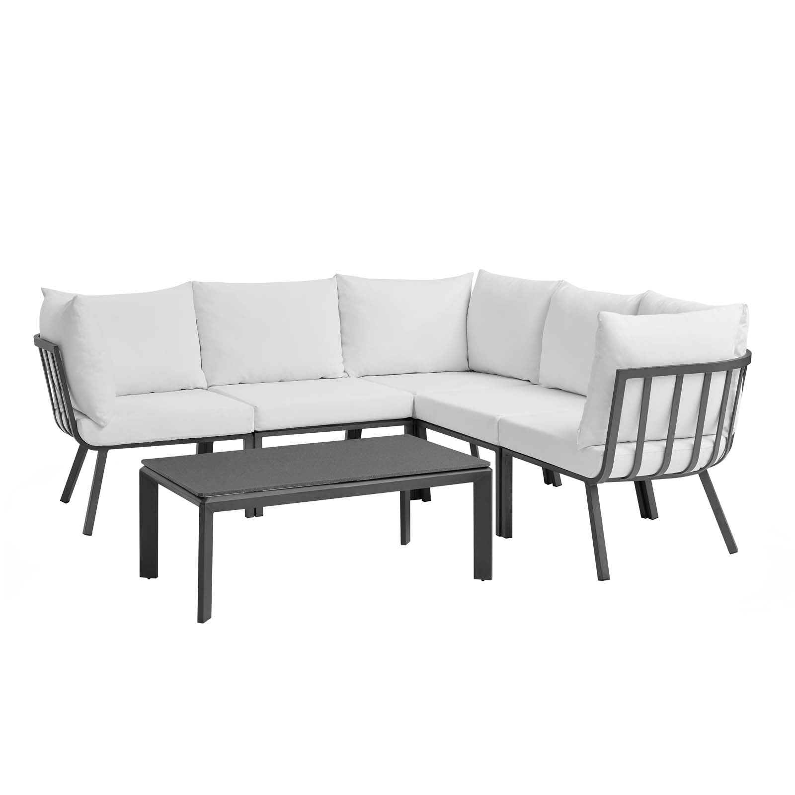 Riverside 6 Piece Outdoor Patio Aluminum Set - East Shore Modern Home Furnishings