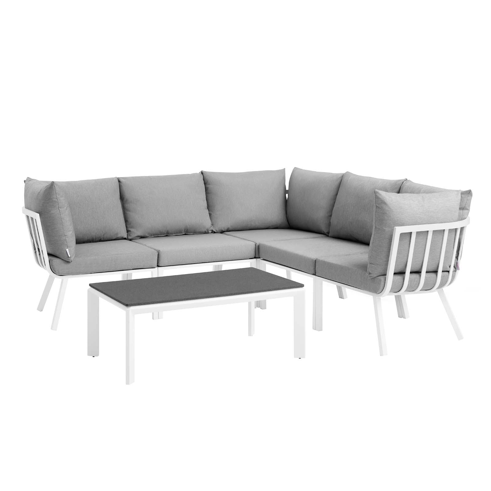 Riverside 6 Piece Outdoor Patio Aluminum Set - East Shore Modern Home Furnishings